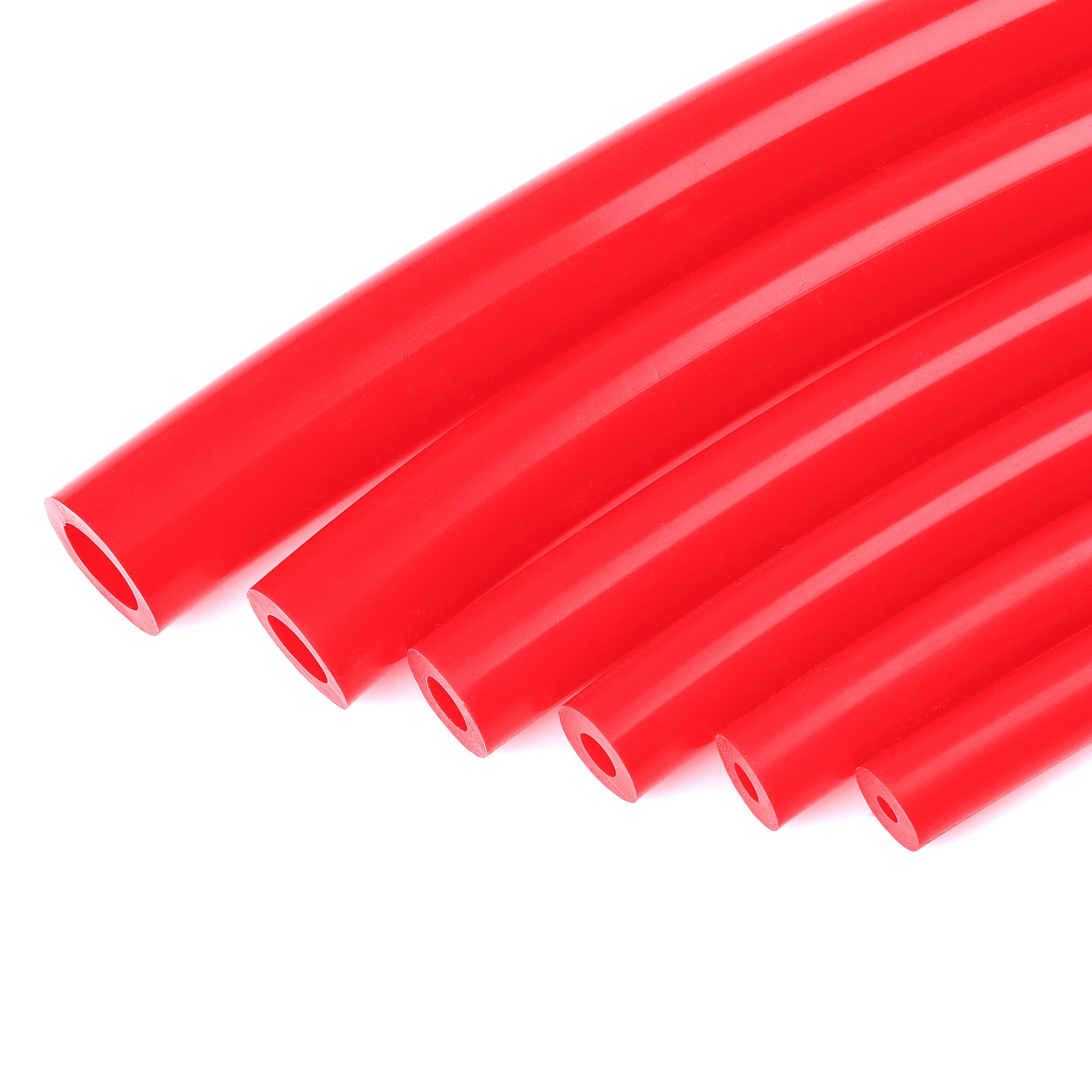 Ucreative 1/8'' 5/32'' 3/16'' 1/4'' 5/16'' 3/8'' Automotive Silicone Vacuum Tubing Hose Kit For Air And Water 6Pcs 5Ft (Red)
