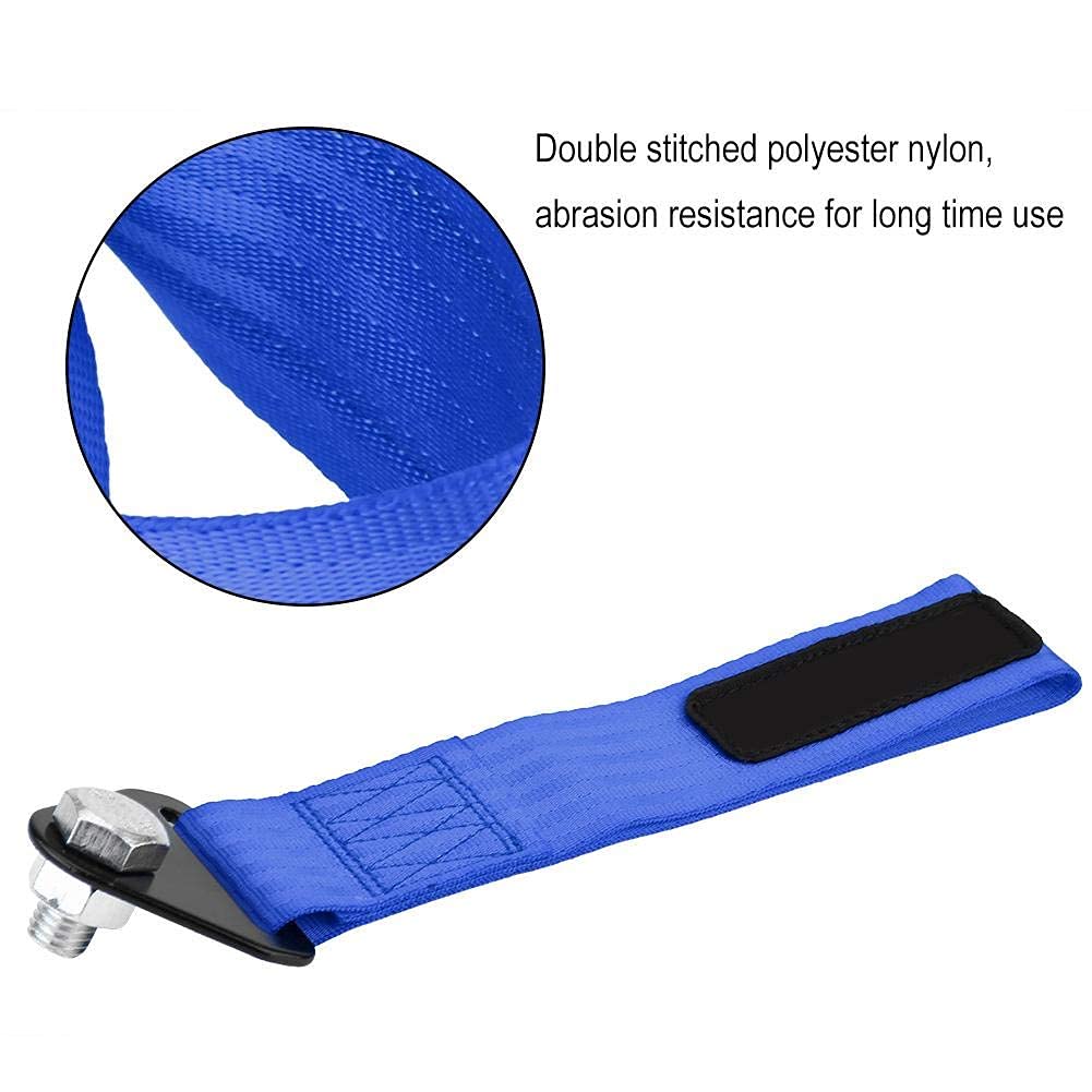 Tow Strap, Universal High Strength Racing Car Tow Strap Tow Rope for Front Rear Bumper Towing Hook Blue