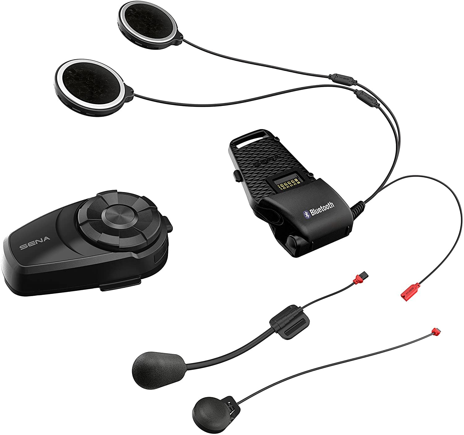Sena 10S Motorcycle Bluetooth Headset Communication System, Dual Pack,Black