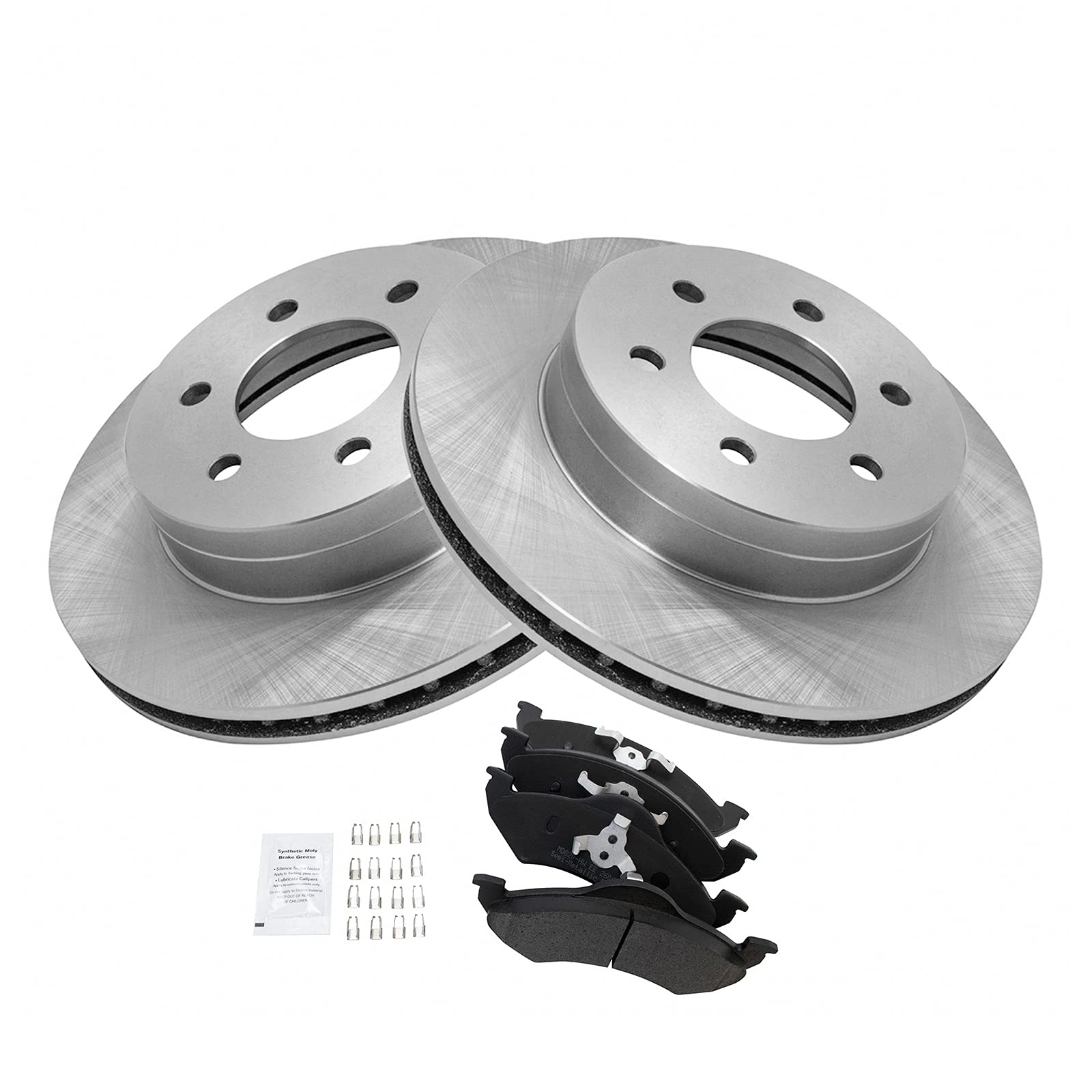 Trq Front Brake Pad & Rotor Kit Brake Pads Brake Rotor Semi-Metallic Compatible With 2000-2002 Dodge Dakota Durango
