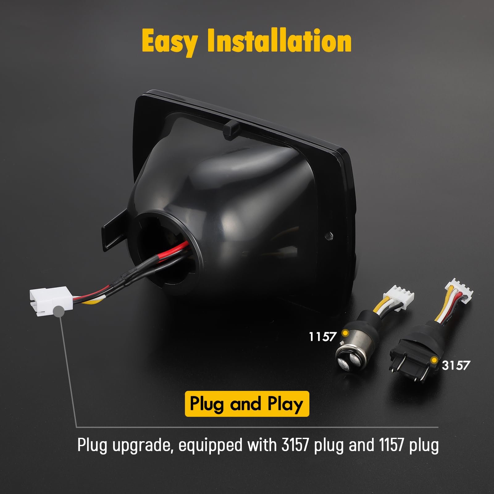 Partsam 2Pcs Front Turn Signal Lights Lamps Assembly Amber 24Led Signal Light W/White Drl Compatible With Wrangler Yj 1987-1993