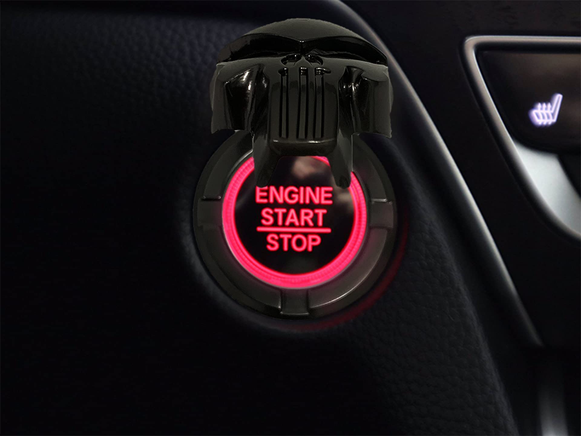 Car Engine Start Stop Button Cover Punisher Push To Start Button Ignition Cover Anti-Scratch Universal Button Decoration Ring (1