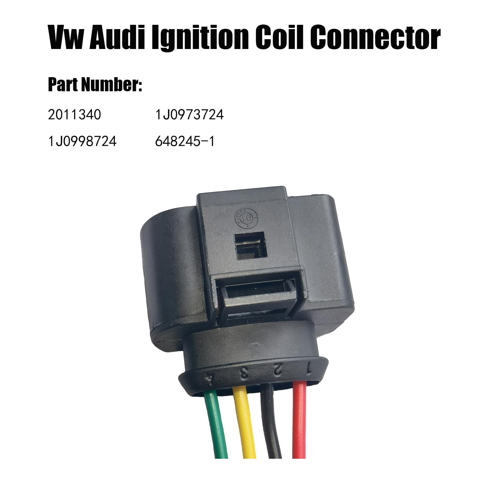 Mamiko Set Of 4 Ignition Coil Module Connector Replacement With Volkswagen Vw Passat Audi A4 1.8T, 2.0T, 2.5L, 3.2L, 4.2L 4 Pack