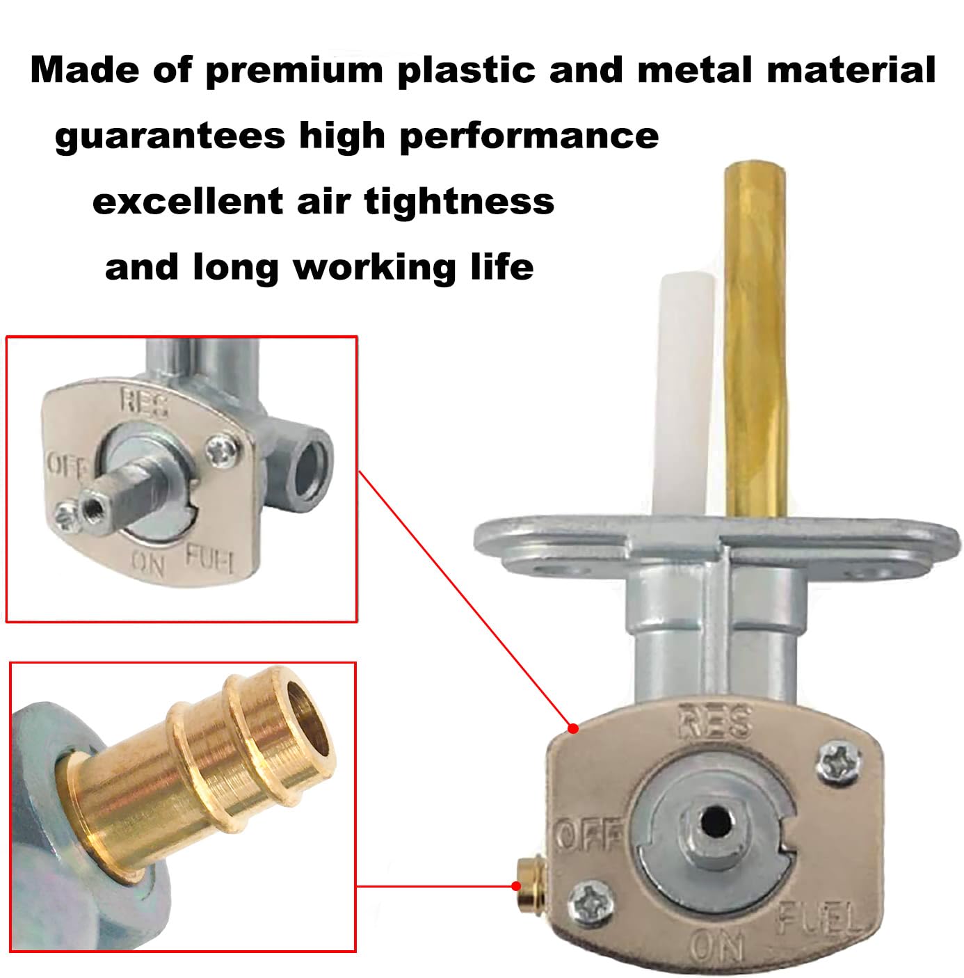 Earlyred Fuel Shut Off Valve Petcock Tank Switch With Knob Lever Compatible With Arctic Cat Atv 250 300 375 400 454 500 0470-445