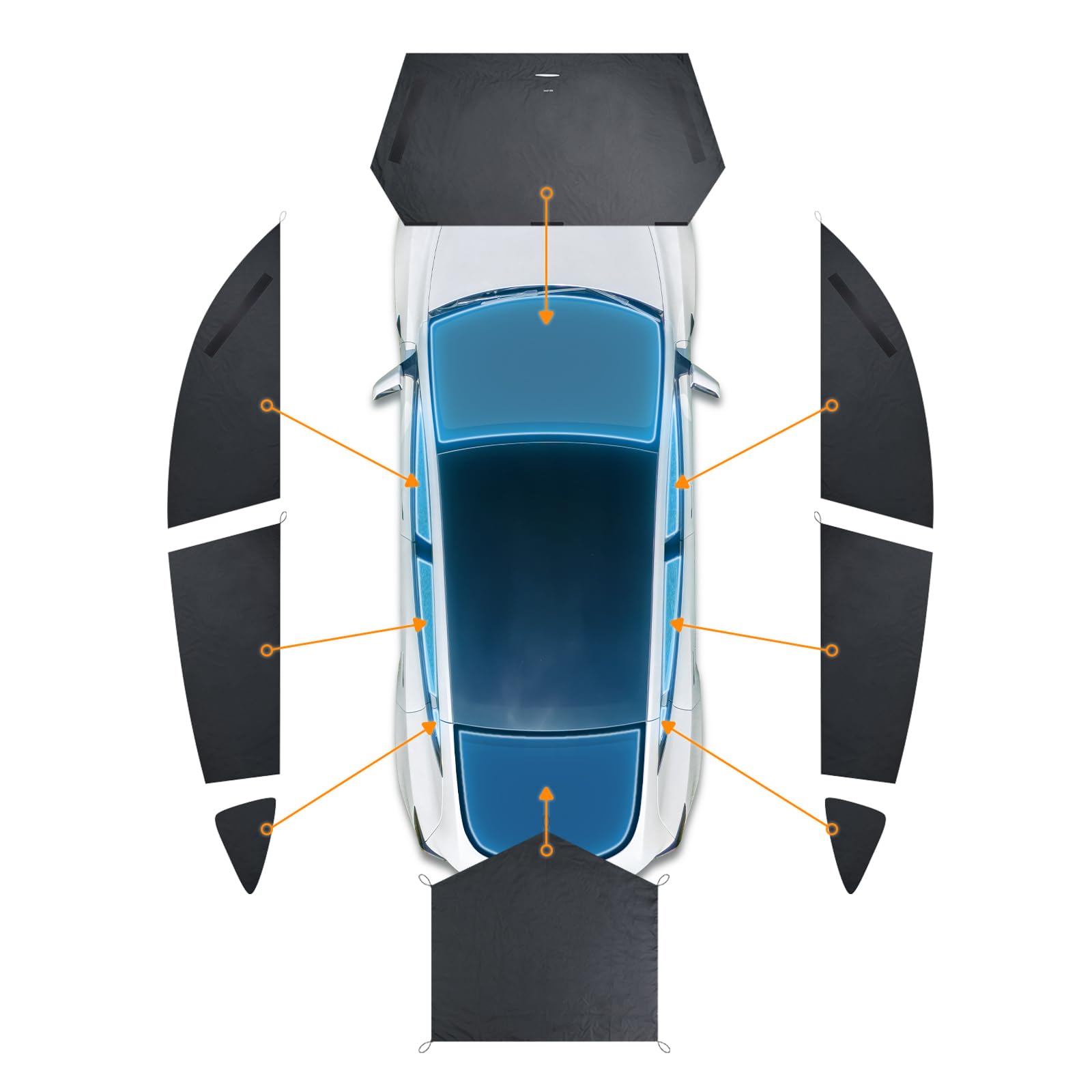 Havnby Tesla Model Y Curtains Car Privacy Windshield Sun Shade For Camping Foldable Auto Accessories Uv And Sun Protection 8-Pie