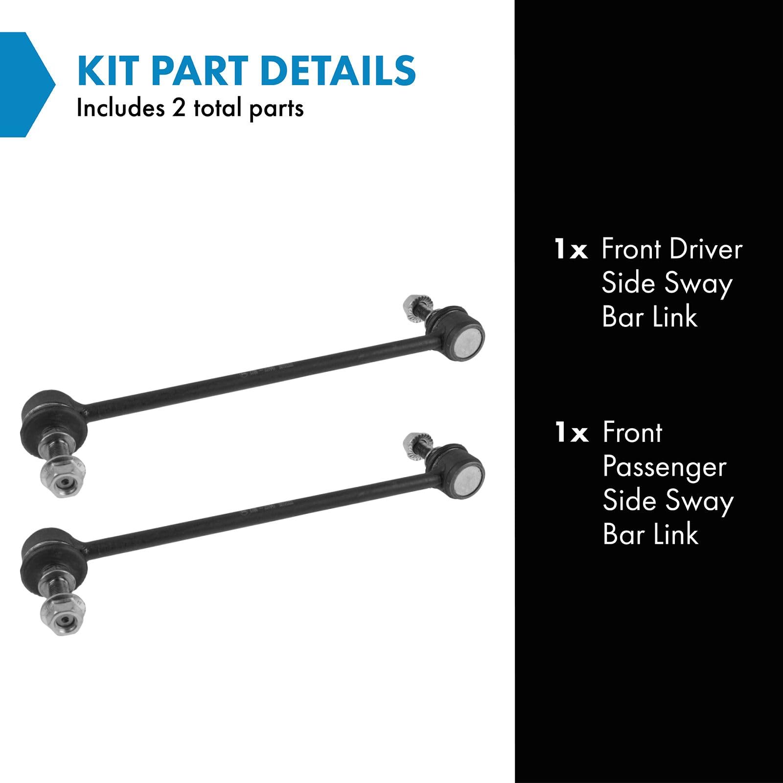 Trq Front Sway Bar Stabilizer Link Set Compatible With 2009-2014 Nissan Cube 2007-2019 Versa 2014-2019 Versa Note