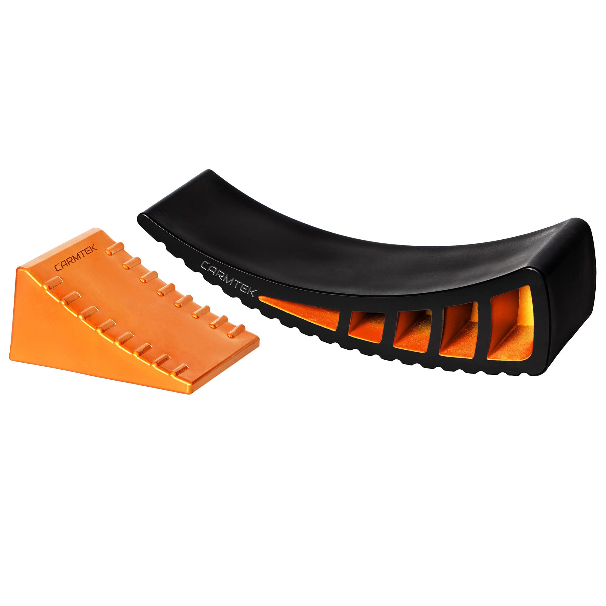 Carmtek Camper Leveler Kit - Curved Rv Levelers With Camper Wheel Chocks For Travel Trailers | Faster Camping Leveling Than Rv Leveling Blocks (1 Pack)