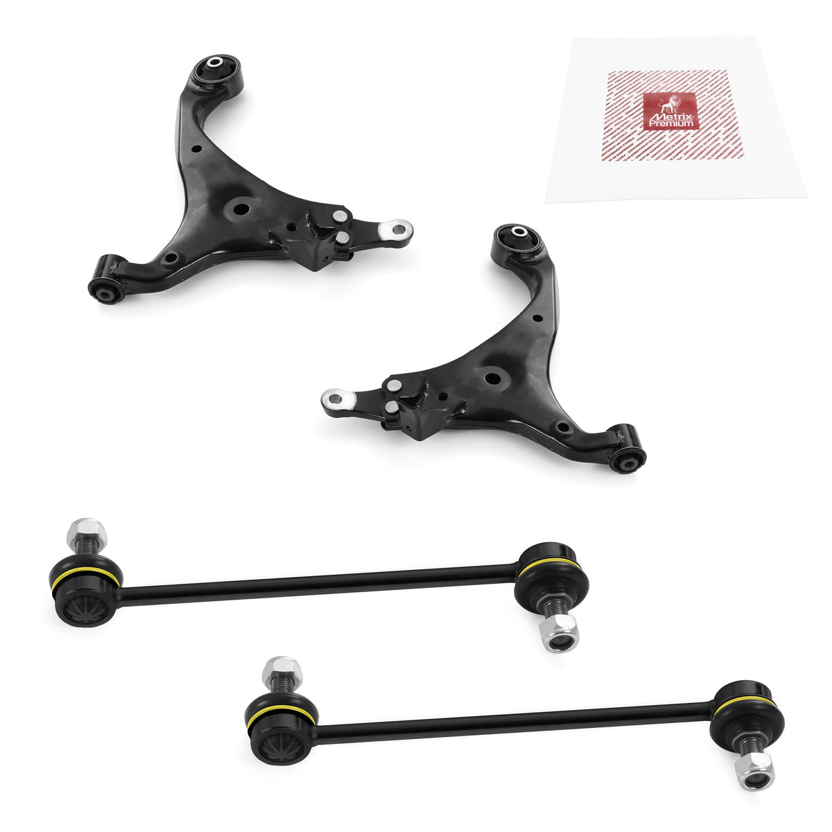 Metrix Premium Chassis Parts - 4 Pc Front Lower Control Arm & Front Sway Bar Stabilizer End Link Kit Fits 07-10 Kia Magentis, 06