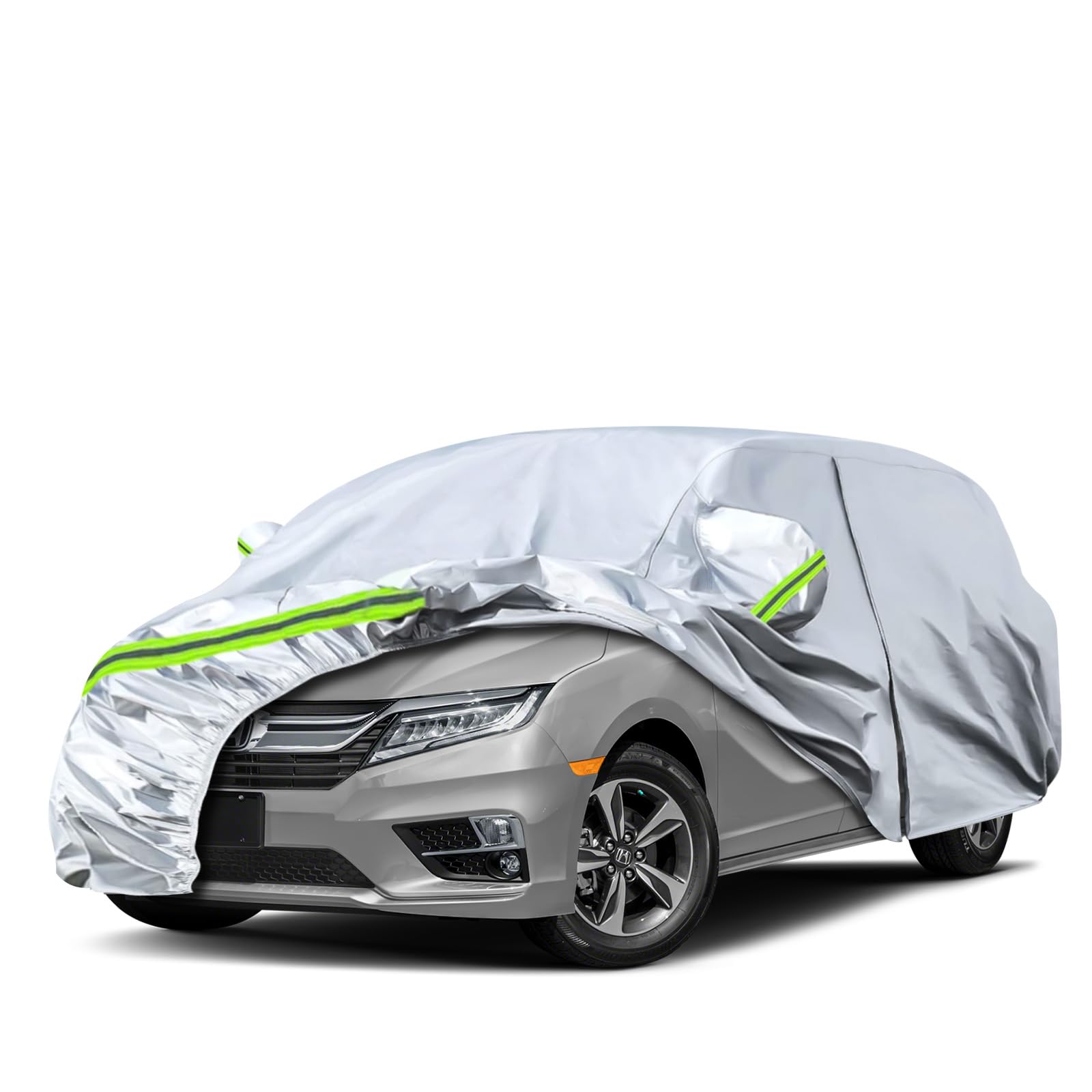 Waterproof Car Covers Replace For 2005-2025 Honda Odyssey Minivan, 6 Layers Silver All Weather Custom-Fit Car Cover With Zipper