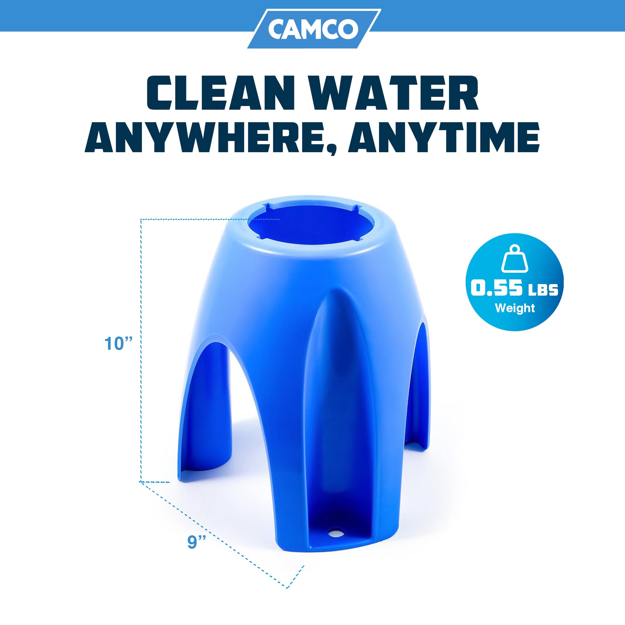 Camco - 21018 Universal Fit Plastic Water Filter Stand- Supports Water Filter in Upright Position To Reduce Hose Kinking and Max