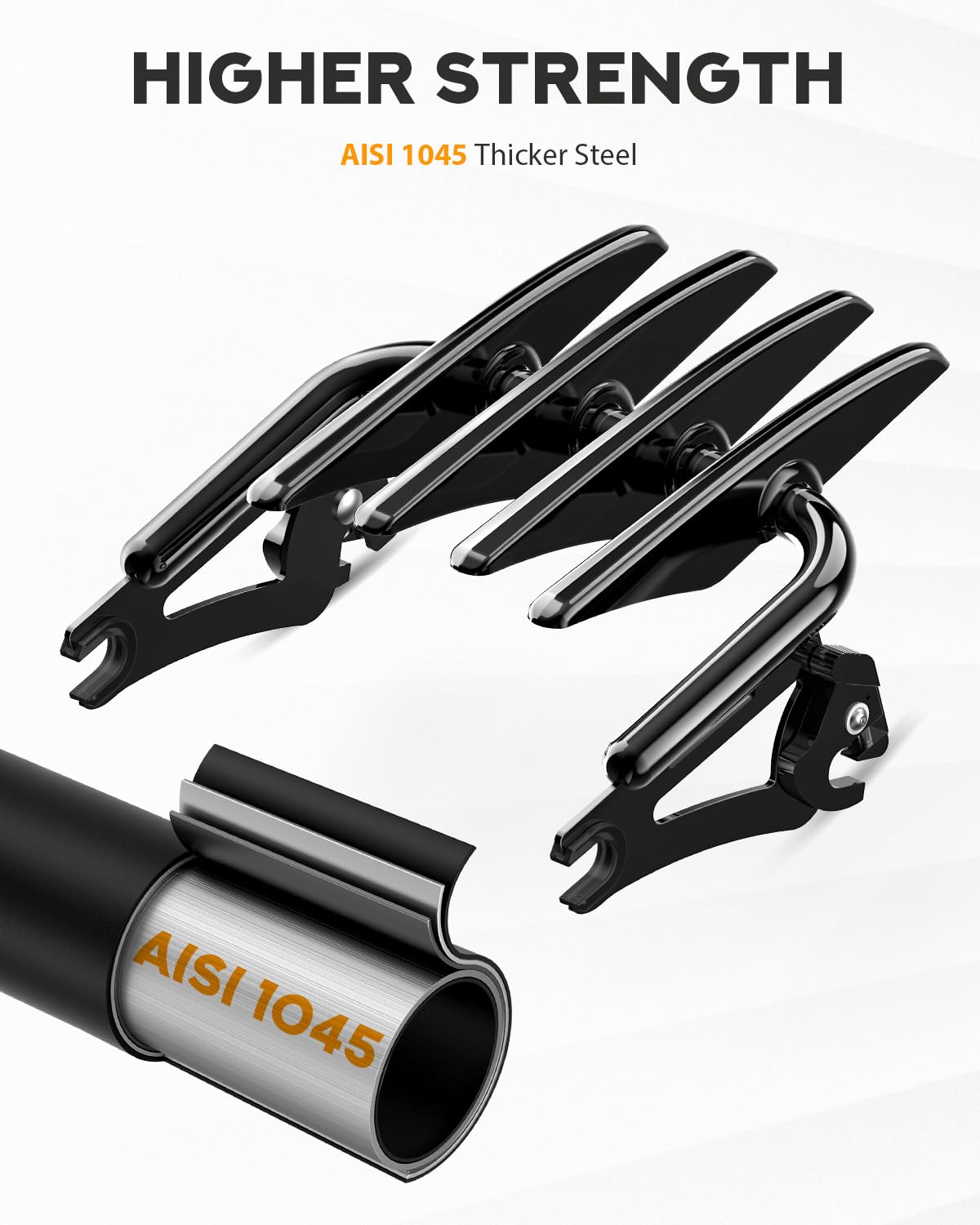 Pbymt Gloss Black Detachable Mounting Luggage Rack Compatible For Harley Touring Street Glide Road King Electra Glide 2009-2023