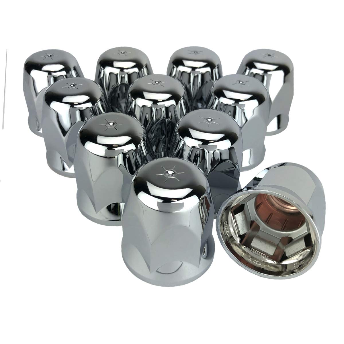 Alcoa 10 33Mm Chrome Push On Hex Lug Nut Cover With Flange, Interior Metal Clips