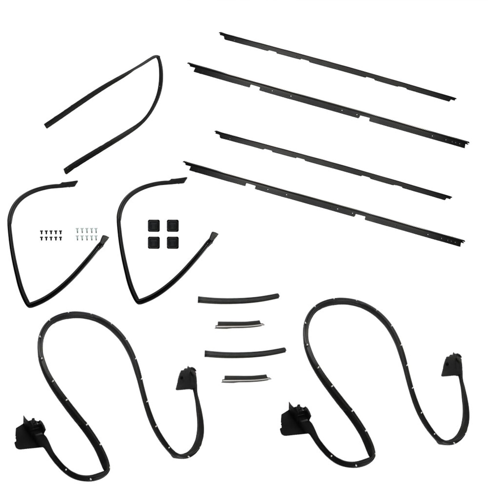 ANTUKO Black 17PCS Tailgate Door Weatherstripping Seal Kit Replacement for 1978-1987 El Camino Caballero