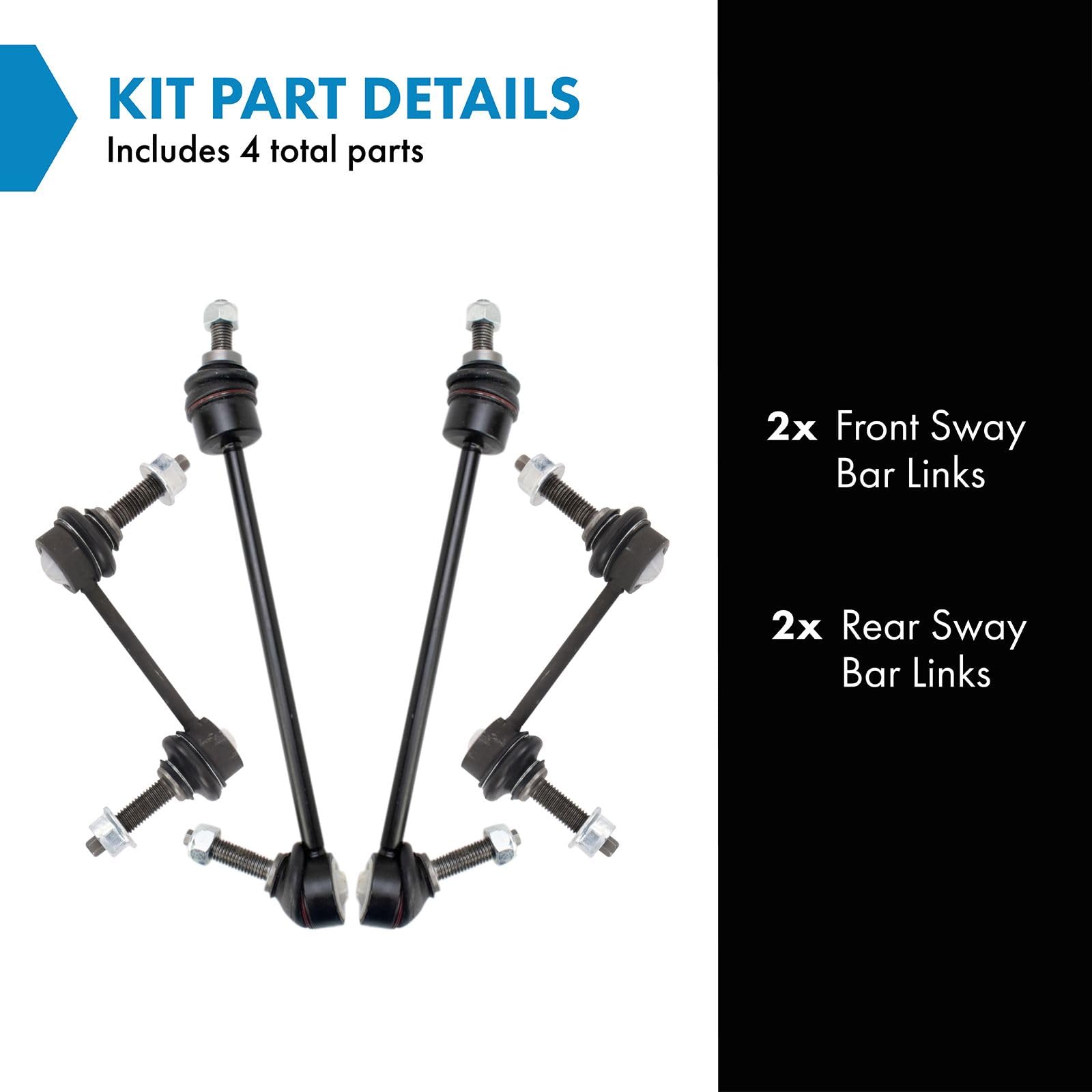Trq Sway Bar Stabilizer Link Set Compatible With 2005-2009 Land Rover Lr3 2010-2016 Lr4