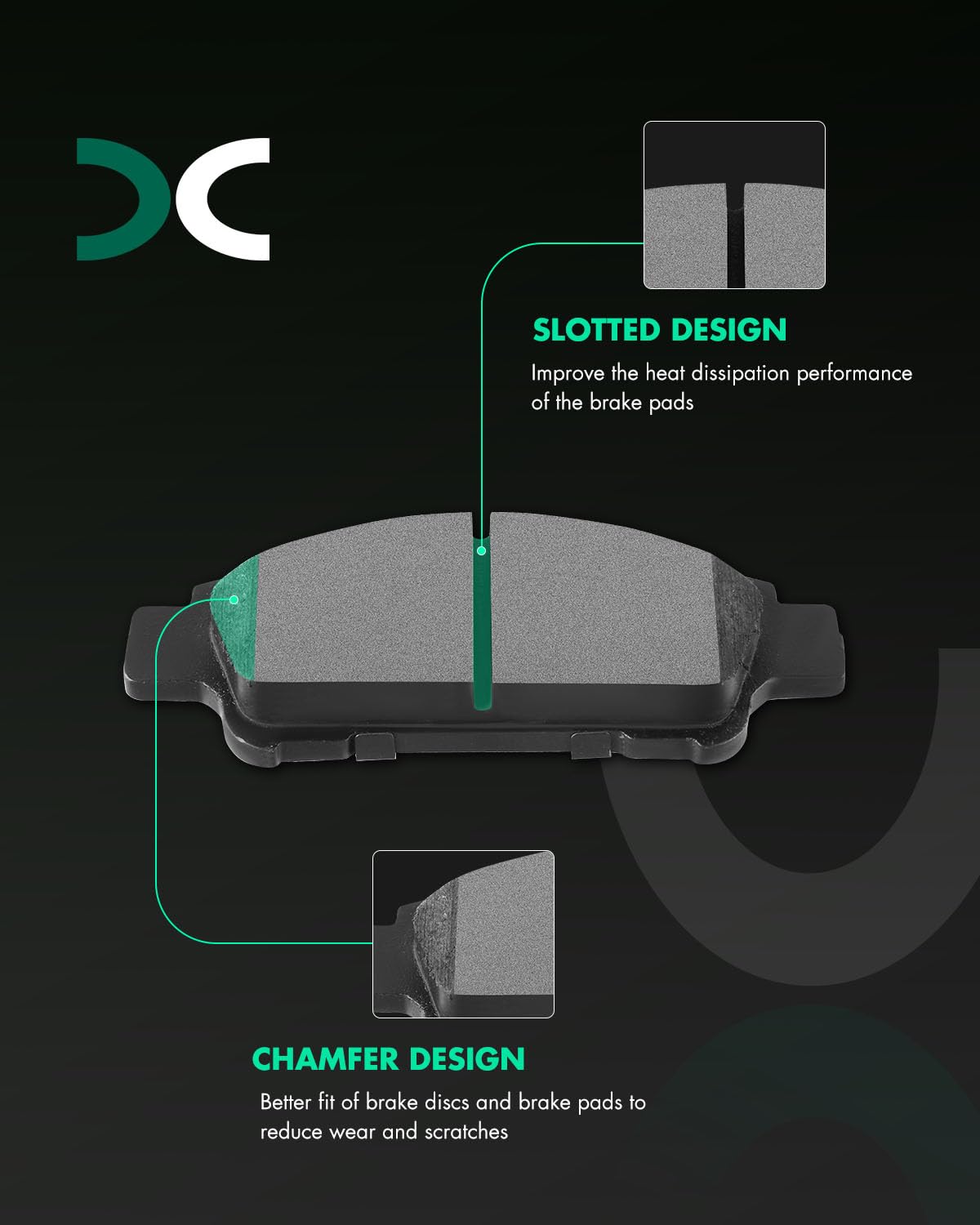Scitoo D995 Rear Semi-Metal Brake Pads Sets Fit For Buick Lucerne 2006-2011,For Cadillac Dts 2006-2011