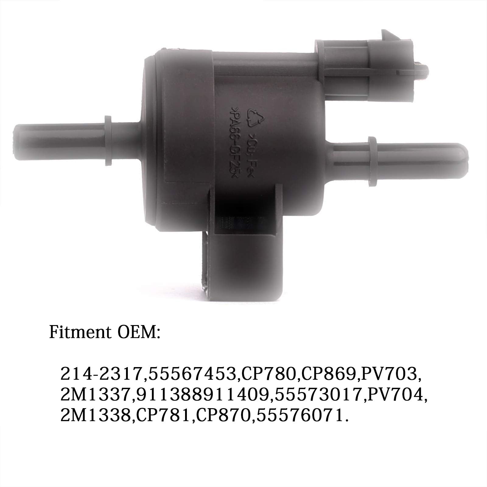 Jccglobal Vapor Canister Purge Solenoid Compatible With Buick Encore With 1.4L/1.6L/1.8L L4 Engine 2013-2018,Chevy Cruze Limited With 1.4L L4 Engine 2016, Chevy Sonic With 1.4L L4 Engine 2012-2018