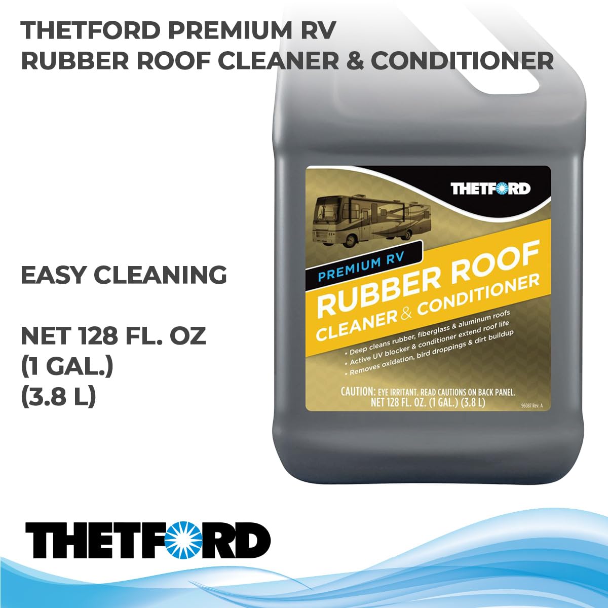 Thetford Premium Rv Rubber Roof Cleaner & Conditioner - Non-Toxic - Non-Abrasive - Biodegardable - 1 Gallon 32513