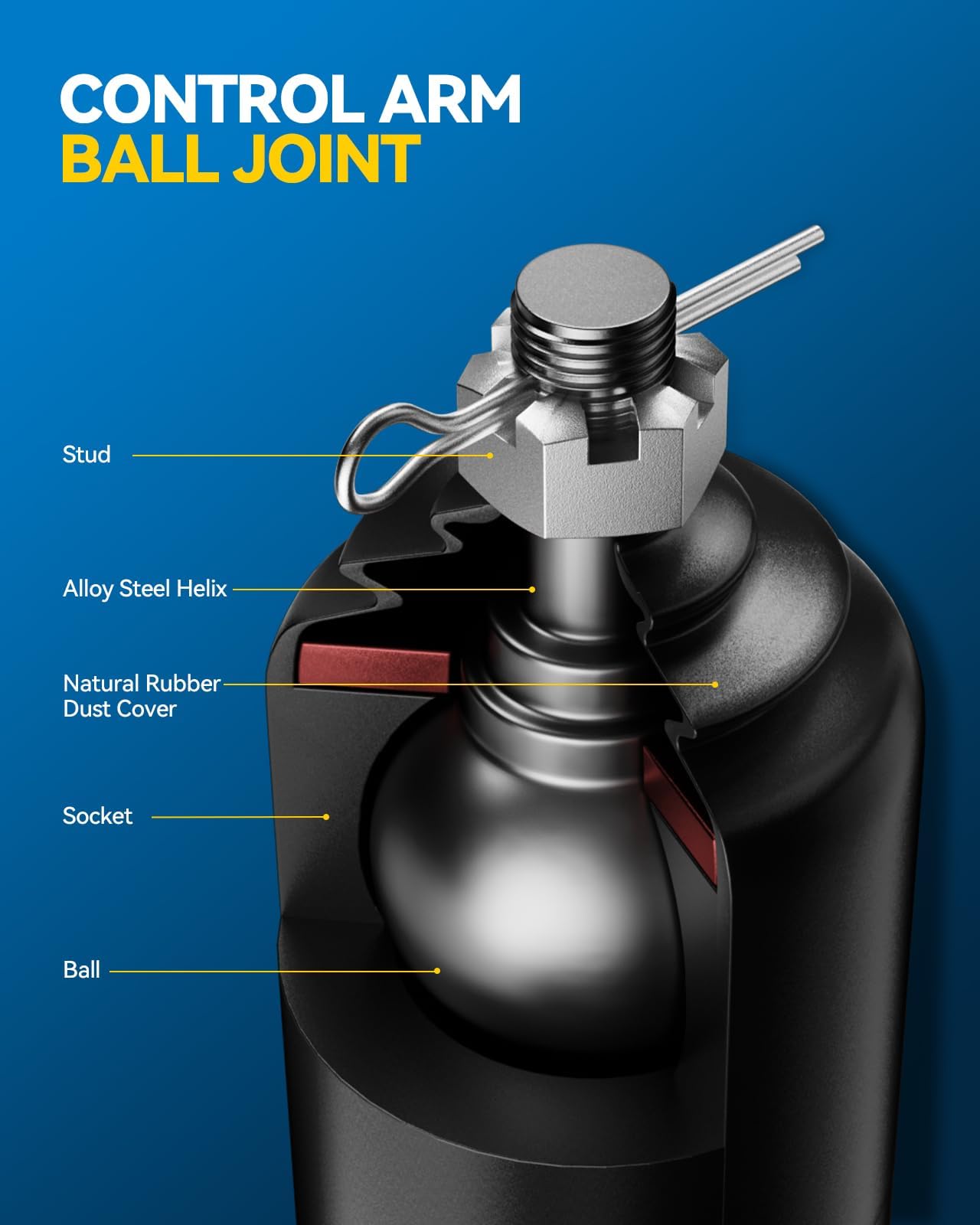 PHILTOP 6pcs Front Lower Control Arms Sway Bar Link for 1997-2001 ES300, 2001-2003 RX300, 1997-1998 Avalon, 1997-2001 Camry Susp