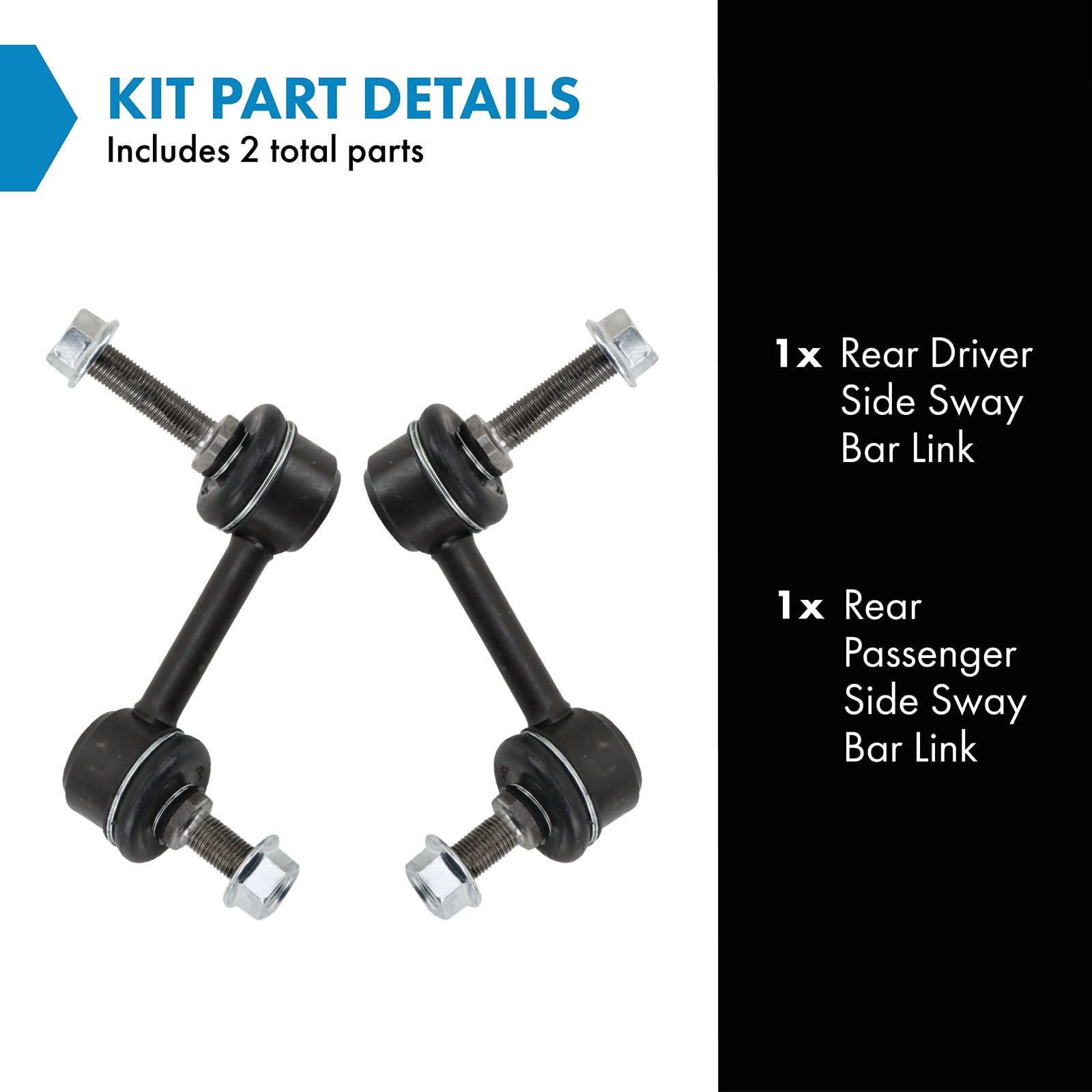 Trq Rear Sway Bar Stabilizer Link Set Compatible With 2015-2019 Hyundai Sonata 2017-2020 Kia Cadenza 2016-2020 Optima