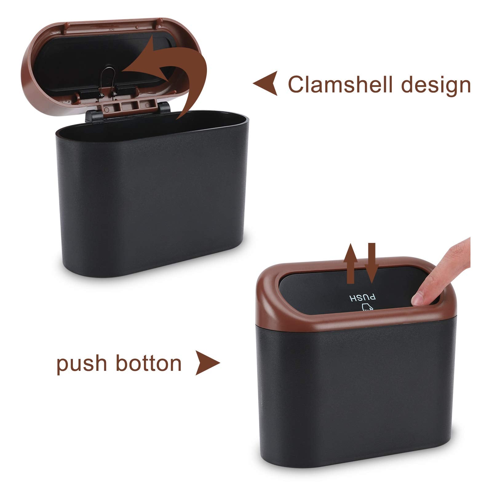 Accmor Car Trash Can With Lid, Mini Auto Trash Bin With Trash Bag Car Dustbin Garbage Organizer Holder, Automotive Hanging Waste