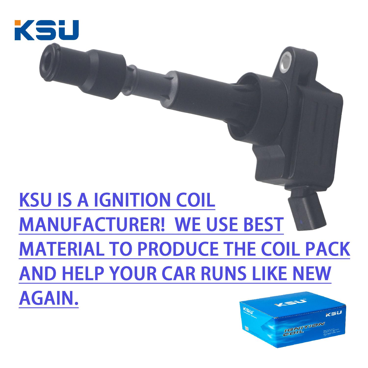 KSU Ignition coil pack for Elantra 2.0L L4 2015 2016 2017 2018 2019 2020 2.0l 4 pins 273002E601