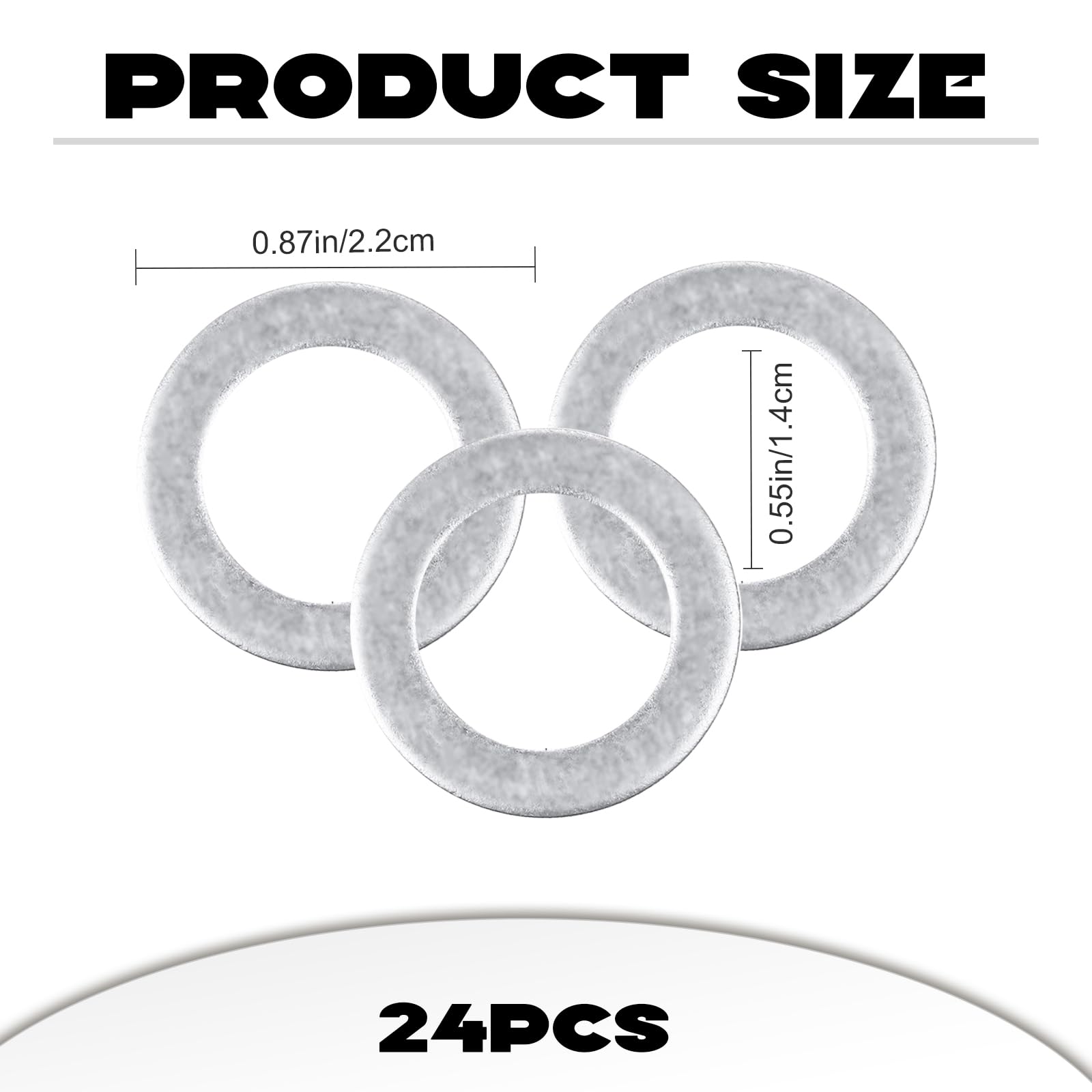 NTNEV 24 Pieces Oil Drain Plug Gasket Washer, Aluminum Seal, Crush Washer Oil Drain Plug, OEM 94109-14000, Compatible with Honda
