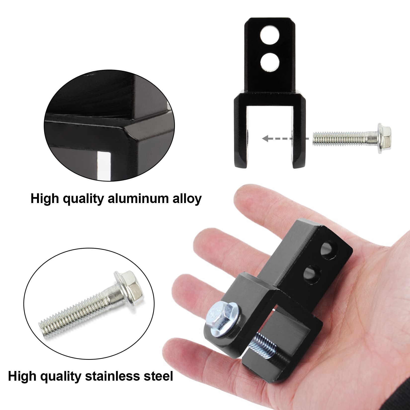 M8 8Mm Rear Shock Extender Absorbers Universal Motorcycle Riser Heightening Adapter High Damping Device Thicken Pad Chassis Extender Taper Riser With Screws(Black)