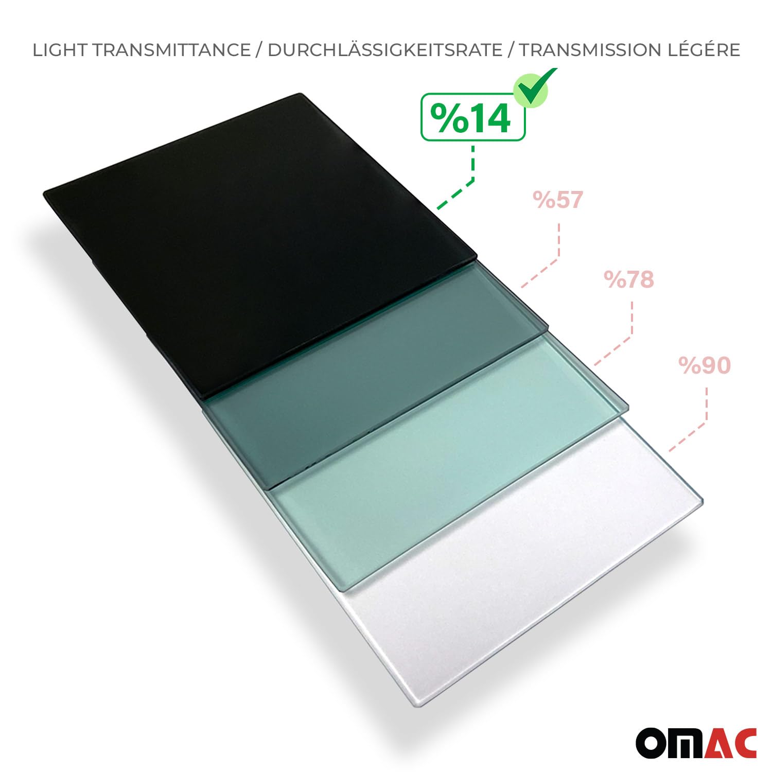 Omac Sliding Window Glass For Mercedes Metris 2016-2024 Front Left Side L2 L3 Black