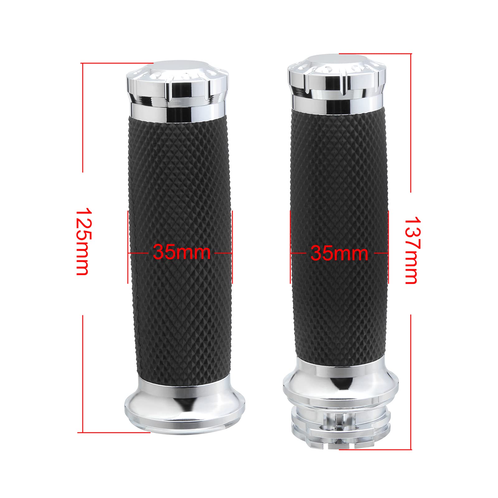 Twilight Garage 1'' Chrome Motorcycle Hand Grip Handlebar Grips Cable Throttle Compatible with Harley Davidson Sportster Honda Y