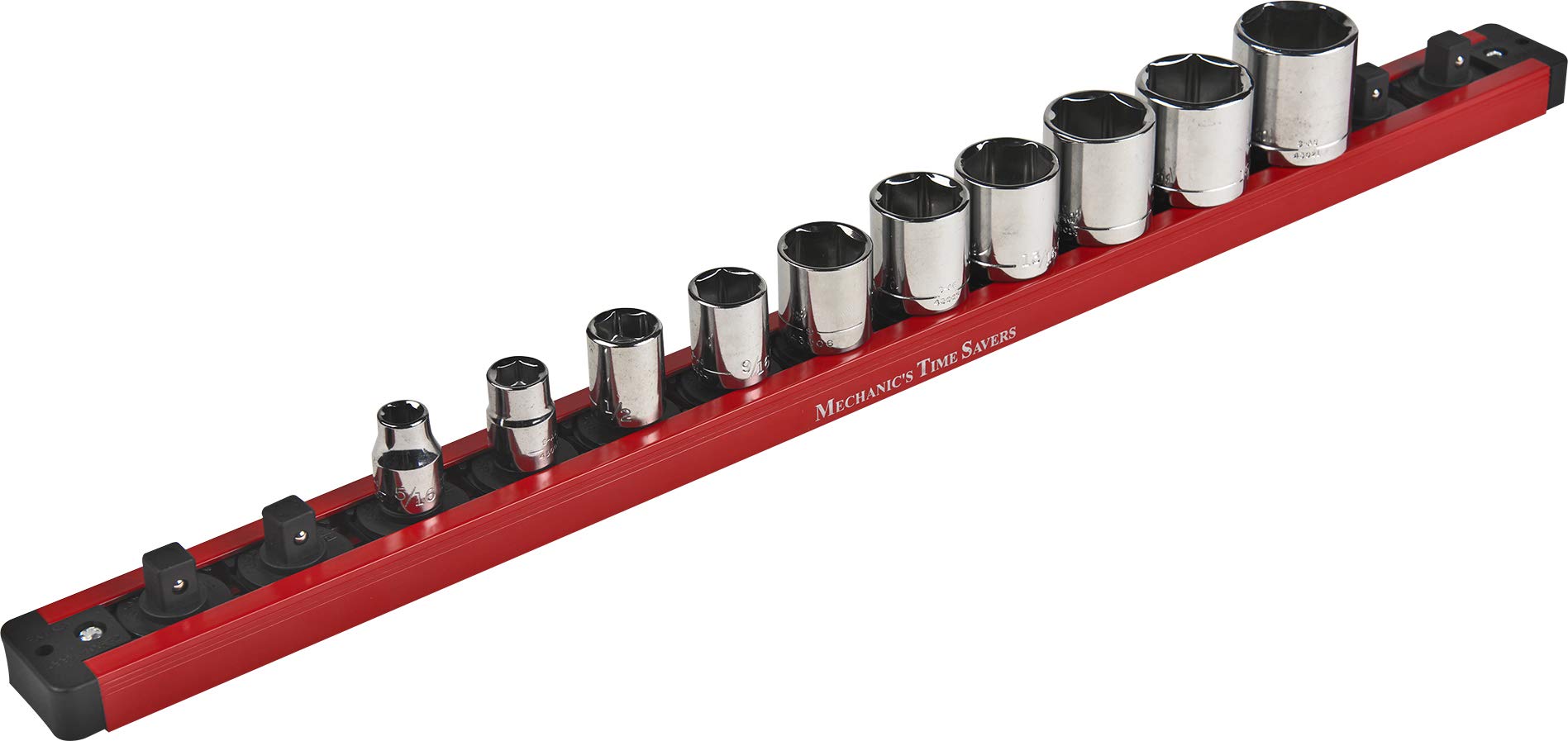Mechanics Time Savers Lock-A-Socket Tool Organizer: Magnetic Locking Socket Rack, 3/8 Drive Sockets