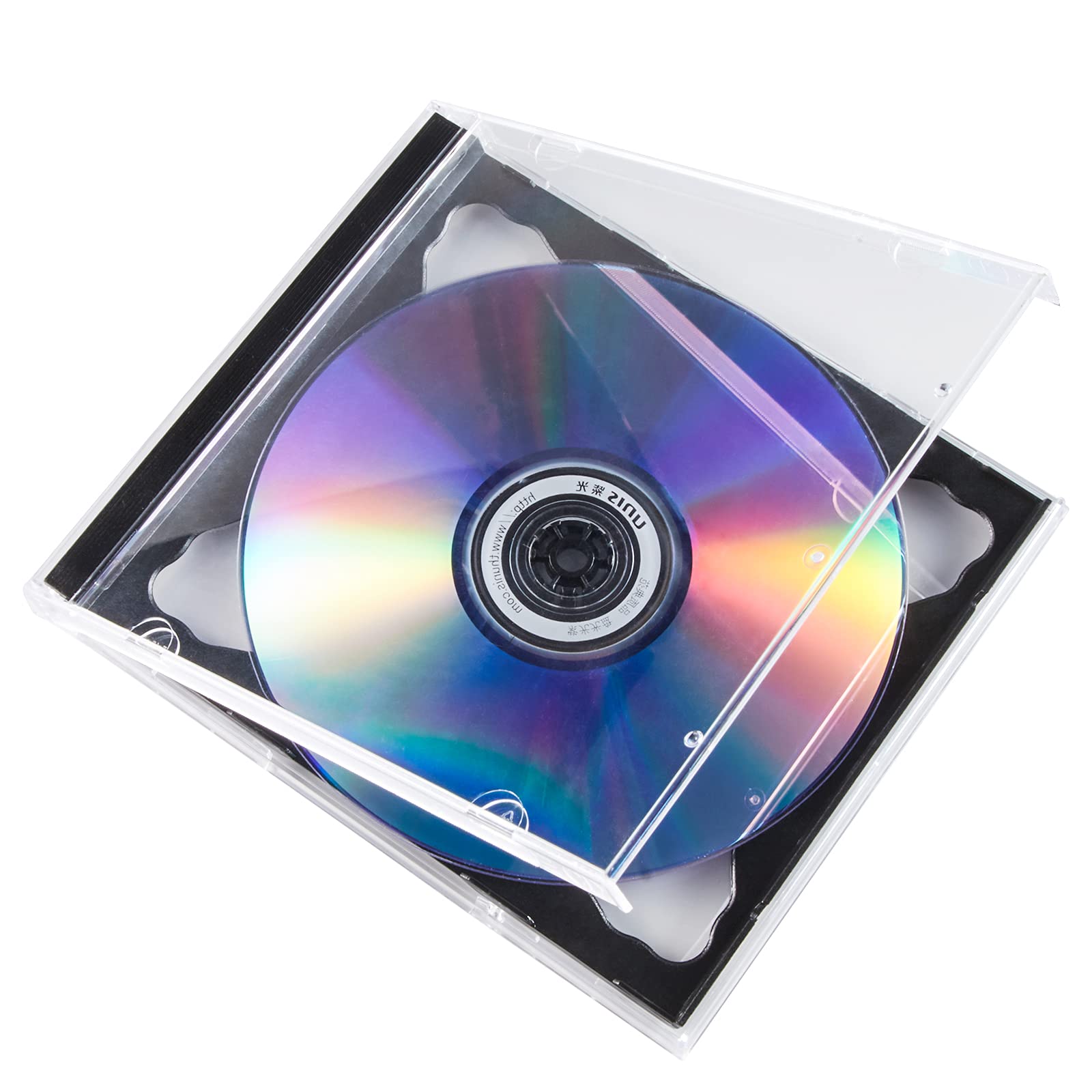 Maxtek 10.4 mm Standard Double (2 Discs Capacity) Clear CD Jewel Case with Black Tray, 25 Pack
