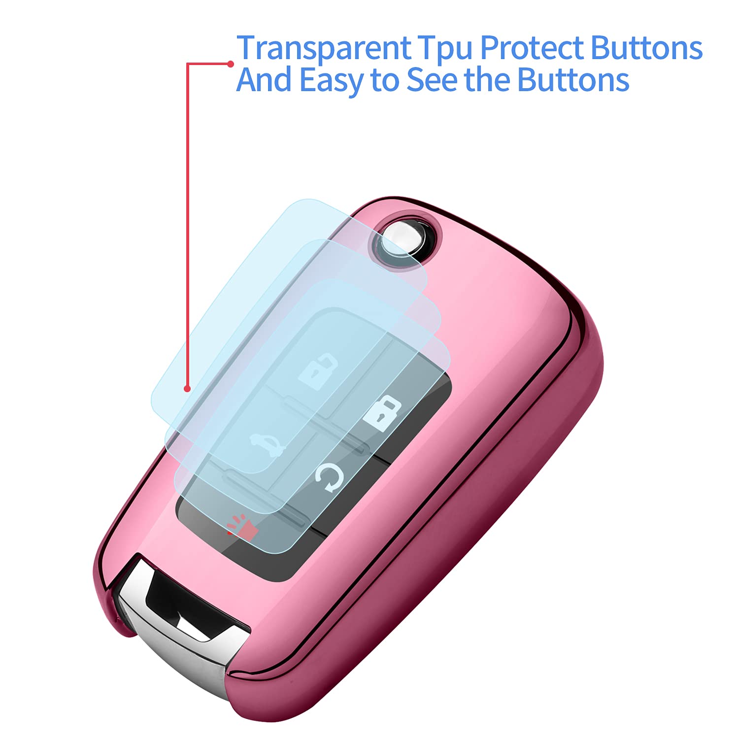 Tukellen For Chevrolet Key Fob Cover Premium Soft Tpu Full Protection Key Shell Case Compatible With Chevy Camaro Cruze Impala E