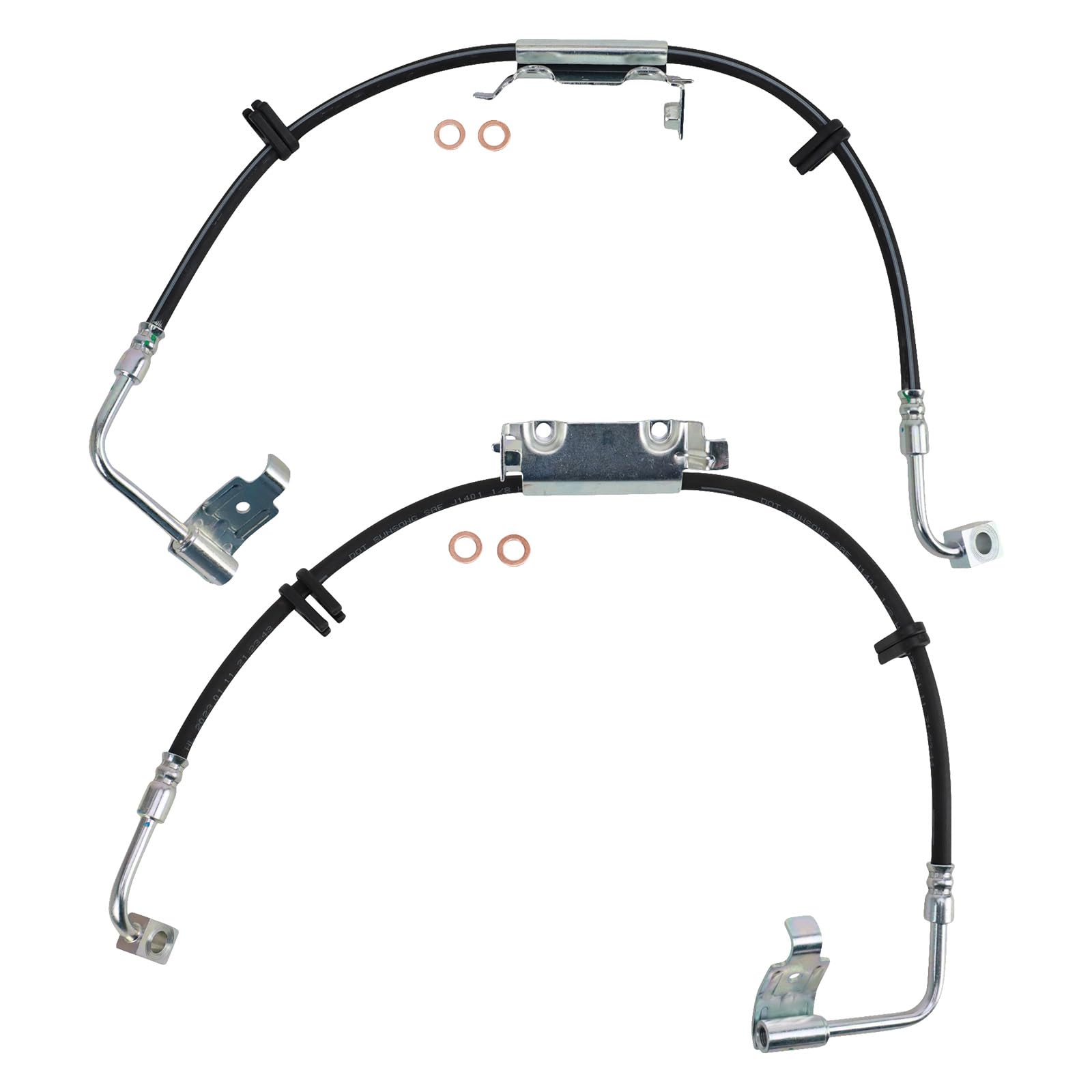 Trq Front Brake Hose Set Compatible With 2011-2017 Jeep Wrangler 2018 Wrangler Jk