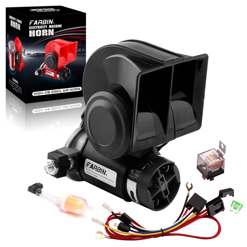 Farbin Train Horn For Truck 12V 150Db Loud Car Horn Snail Air Horn With Relay Harness For Any Vehicles