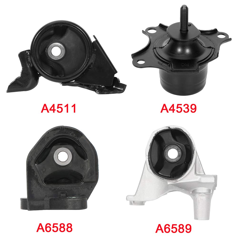 ROADFAR Engine Mounts Compatible with 2001-2005 for Acura EL 2001-2005 for Honda Civic A6589 A4539 A6588 A4511 4 PCS