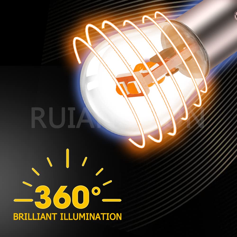 Ruiandsion 2Pcs Ba15D 1130 1142 1176 Led Bulb Red 12V Replacement For Car Trailer Marine Rv Camper Boat Tail Lights,Non-Polarity