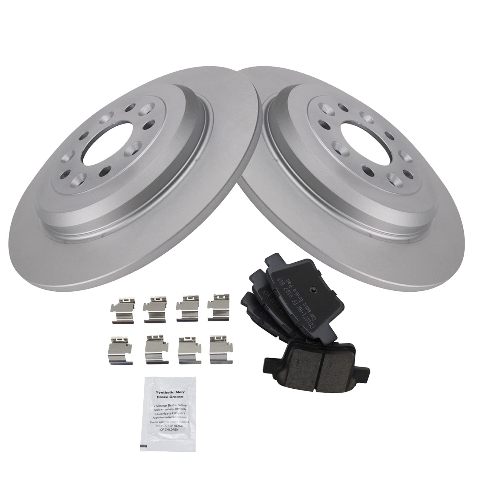 Trq Rear Brake Pad & Rotor Kit Brake Pads Brake Rotor Ceramic Premium G-Coated Compatible With 2005-2007 Ford Five Hundred Frees