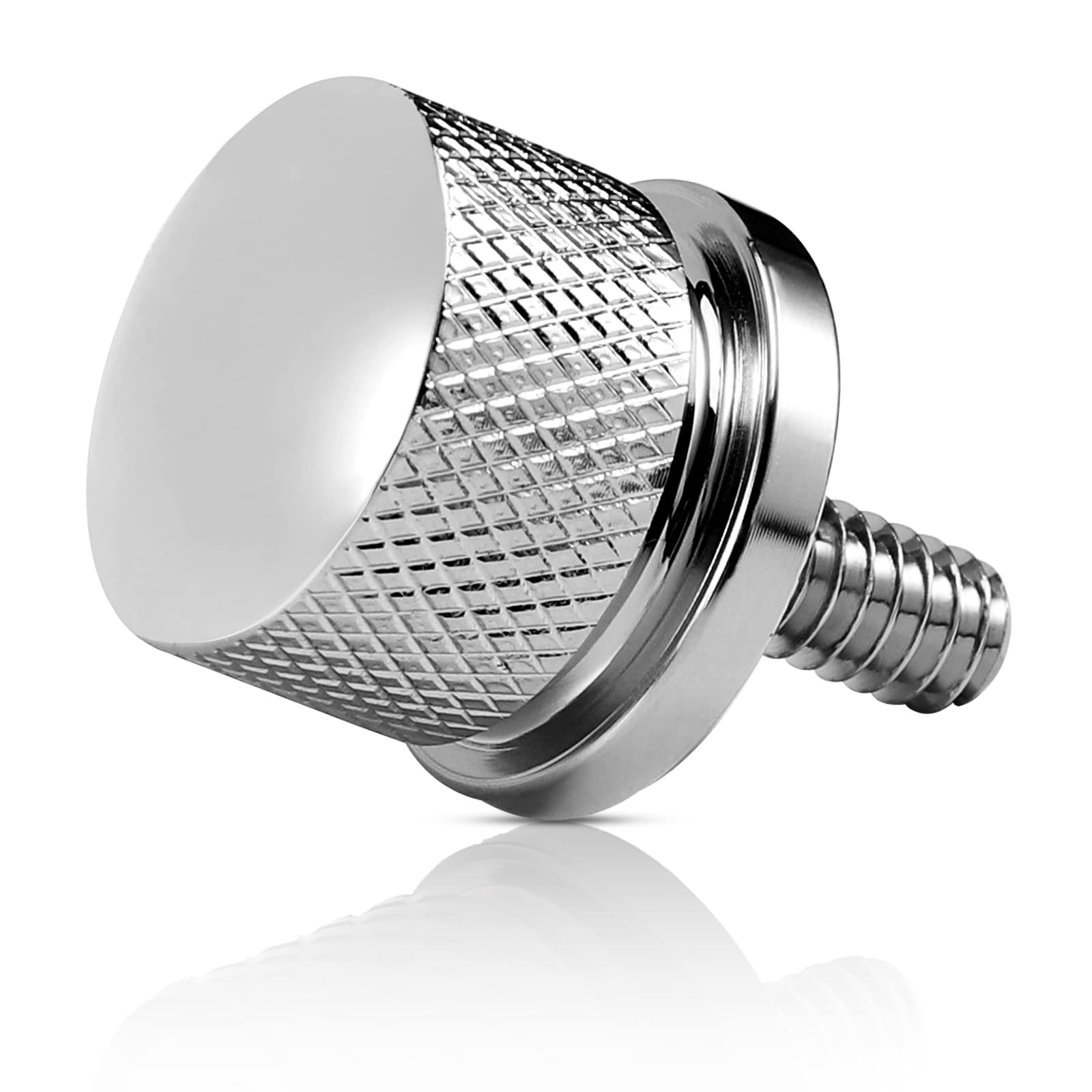 Eumti Chrome Stainless Knurled Fender Rear Seat Bolt Screw 1/4''-20 Thread Quick Install Compatible With Harley Davidson Touring