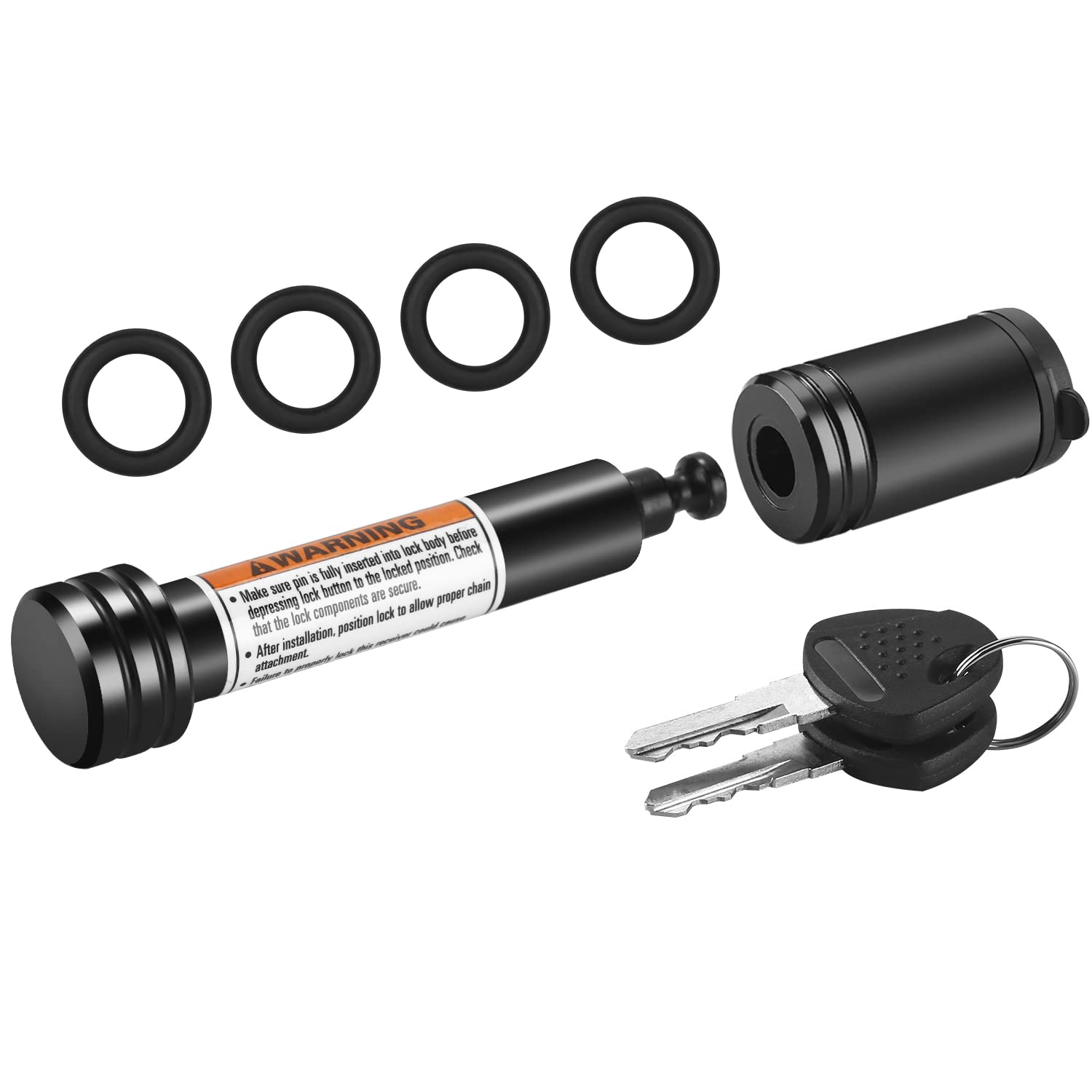 METOWARE Trailer Hitch Lock - 5/8 Dia Locking Receiver Pin, Fits 2 Receiver Tubes, Class III & IV Hitch Receivers, Anti-Theft Tr