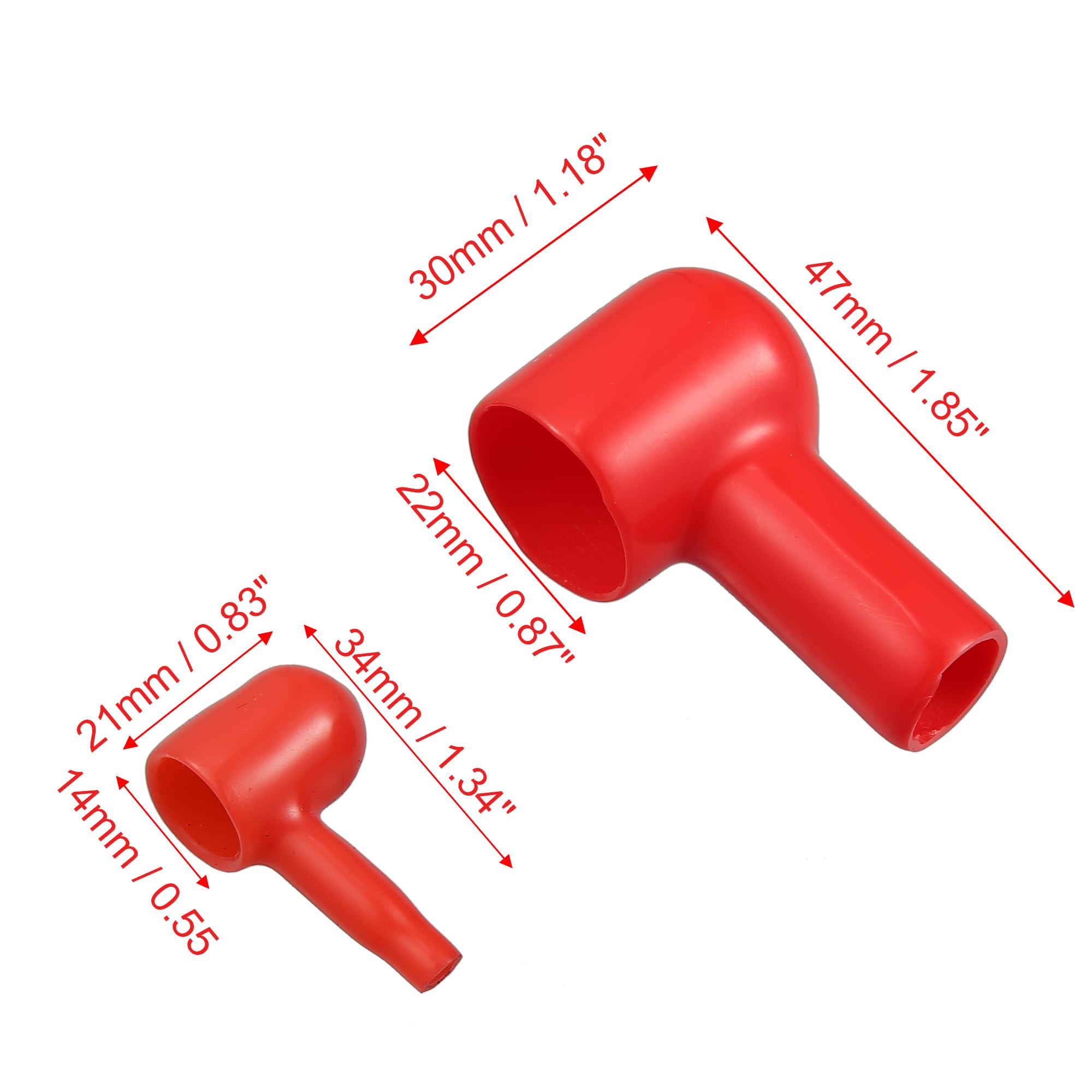 X AUTOHAUX Battery Terminal Boots Insulating Rubber Covers Red Black Cable Lug Protector Cover Lug Caps for Car Marine 20 Pcs