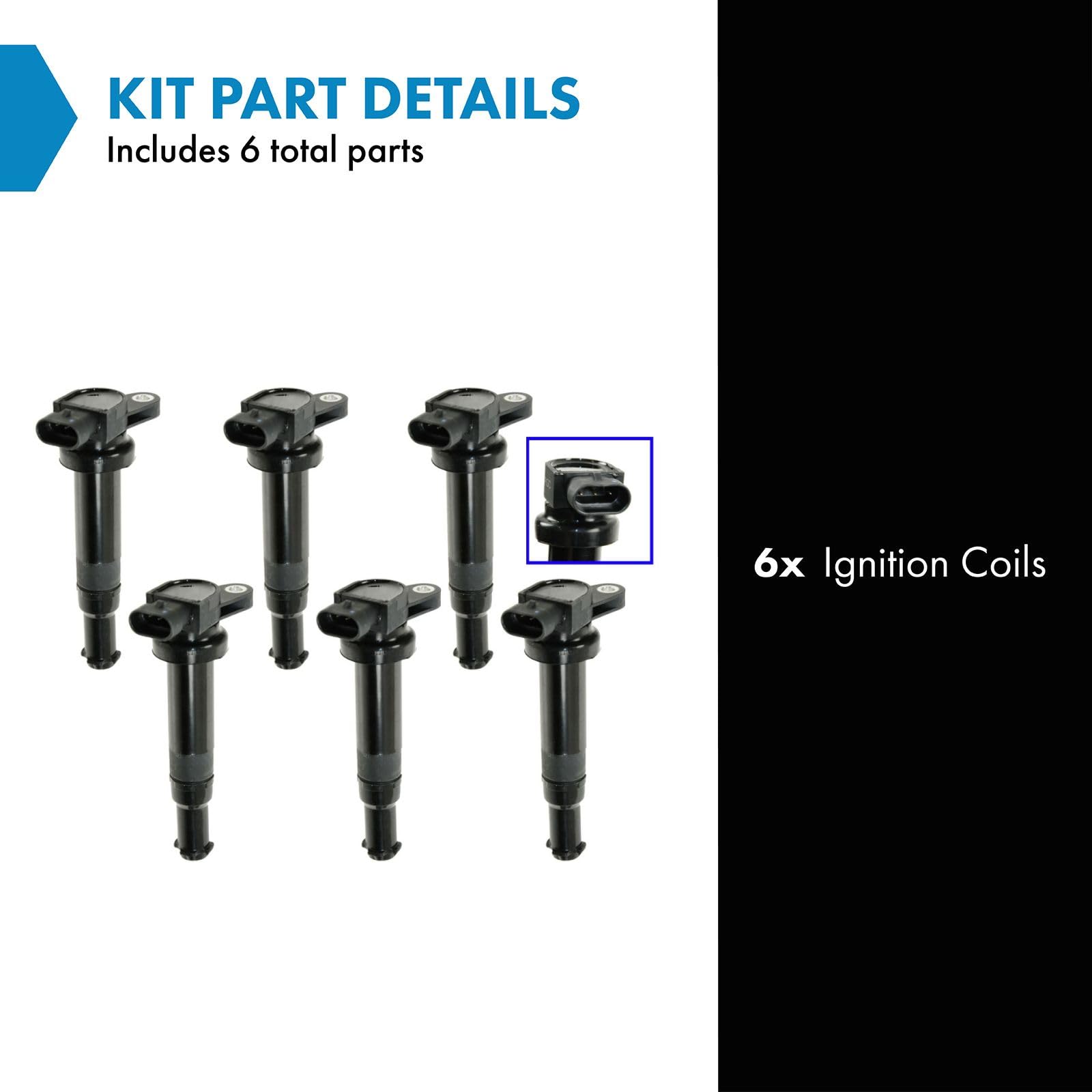 Trq Ignition Coil Set Compatible With 2007-2009 Hyundai Santa Fe 2006 Kia Optima