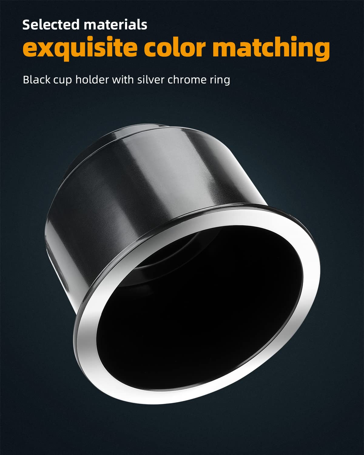 Joytutus Cup Holder Insert 4Pcs For Rv Boat Car Couch Golf Cart, Elegant Chrome, Large Plastic Universal Drop In Cup Holder For