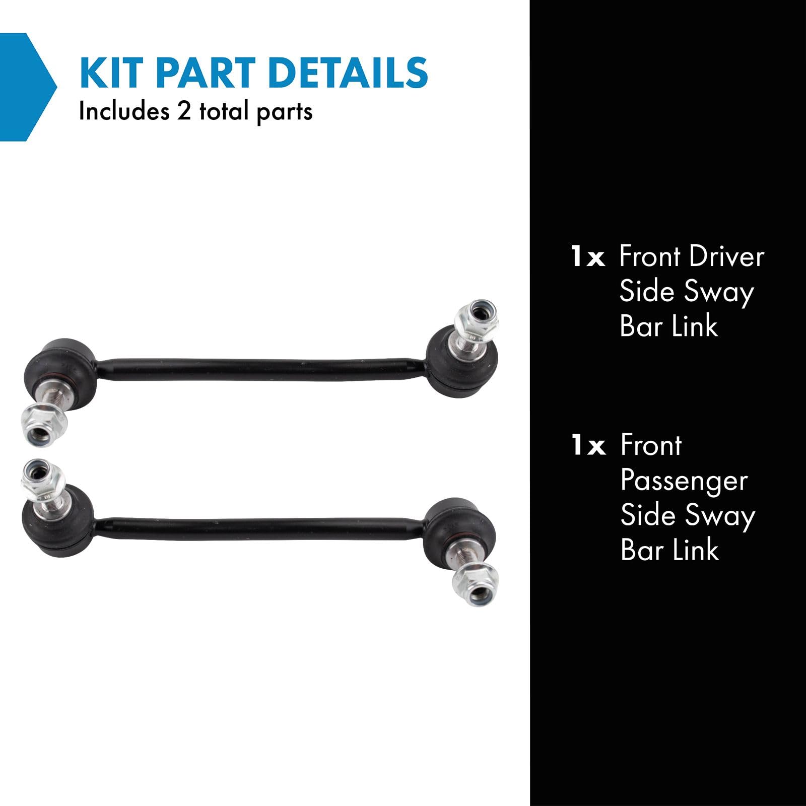 Trq Front Sway Bar Stabilizer Link Set Compatible With 2012-2016 Tesla S