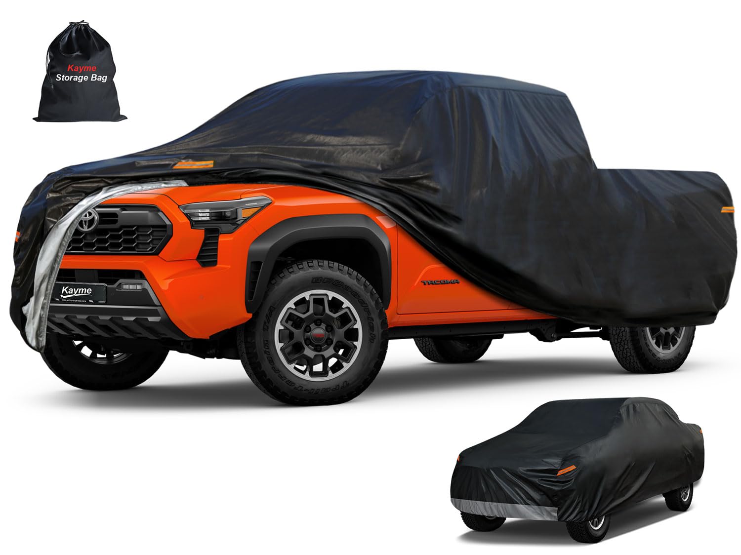 Kayme 7 Layers Truck Cover Waterproof All Weather, Heavy Duty Outdoor Pickup Cover Sun Uv Rain Protection, Universal Fit Toyota