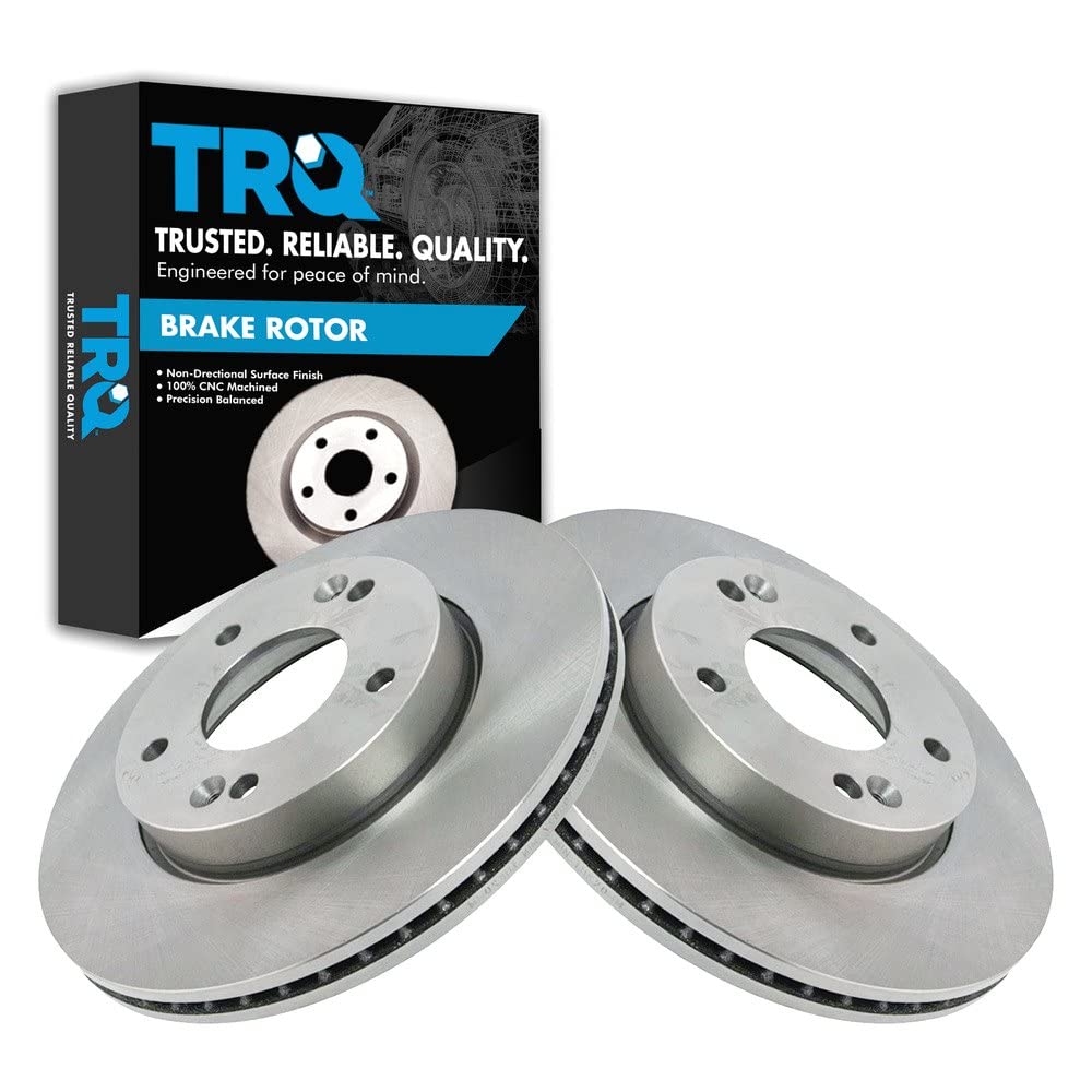 Trq Front Brake Rotors Set Vented Compatible With 2010-2011 Kia Soul