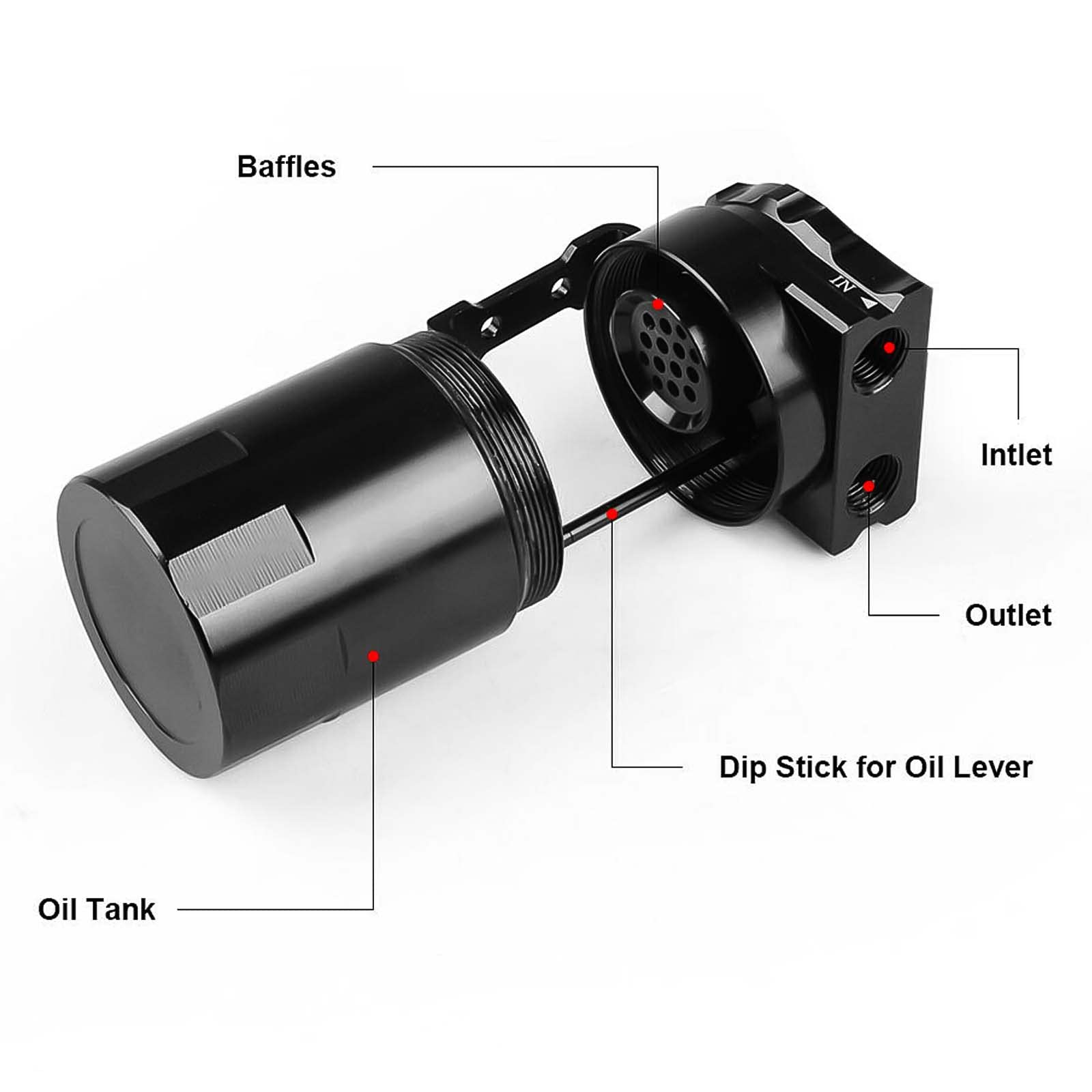 350Ml Aluminum Oil Catch Can Polished Oil Separator Tank Compatible With Ford F150 2.7Eb 3.5Eb 5.0L Passenger Side 2011-2021, Ex