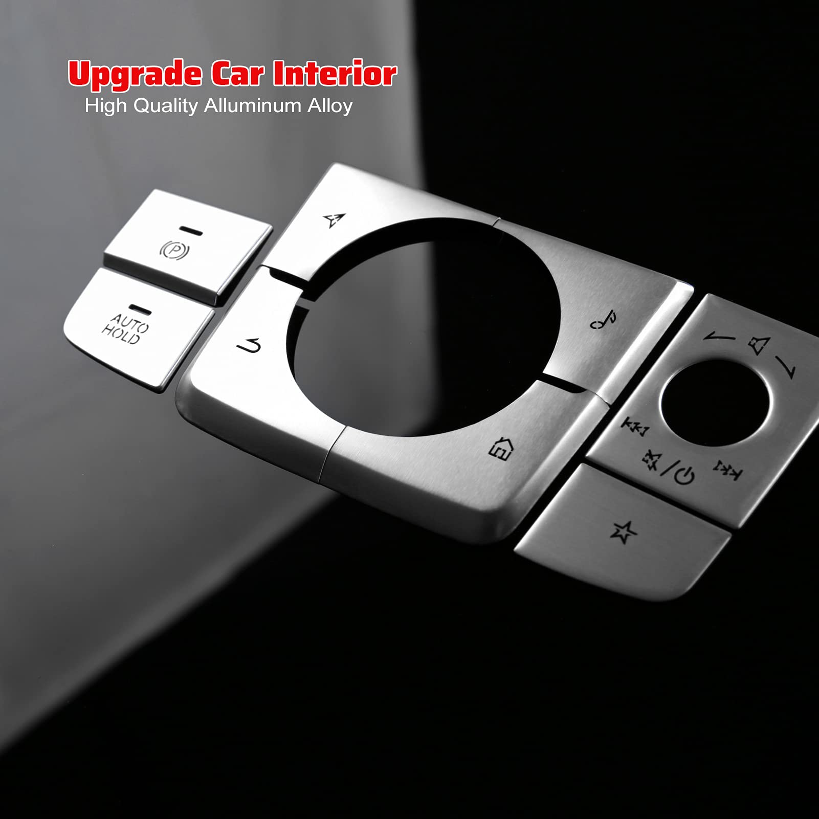 Anfokas 8Pcs Compatible With Mazda 3 Cx-30 Cx-50 2025 2024 2023 2022 2021 2020 Accessories Car Center Console Cover Gears Gear Panel Gear Shift Knob Button Cover Trims -Silver