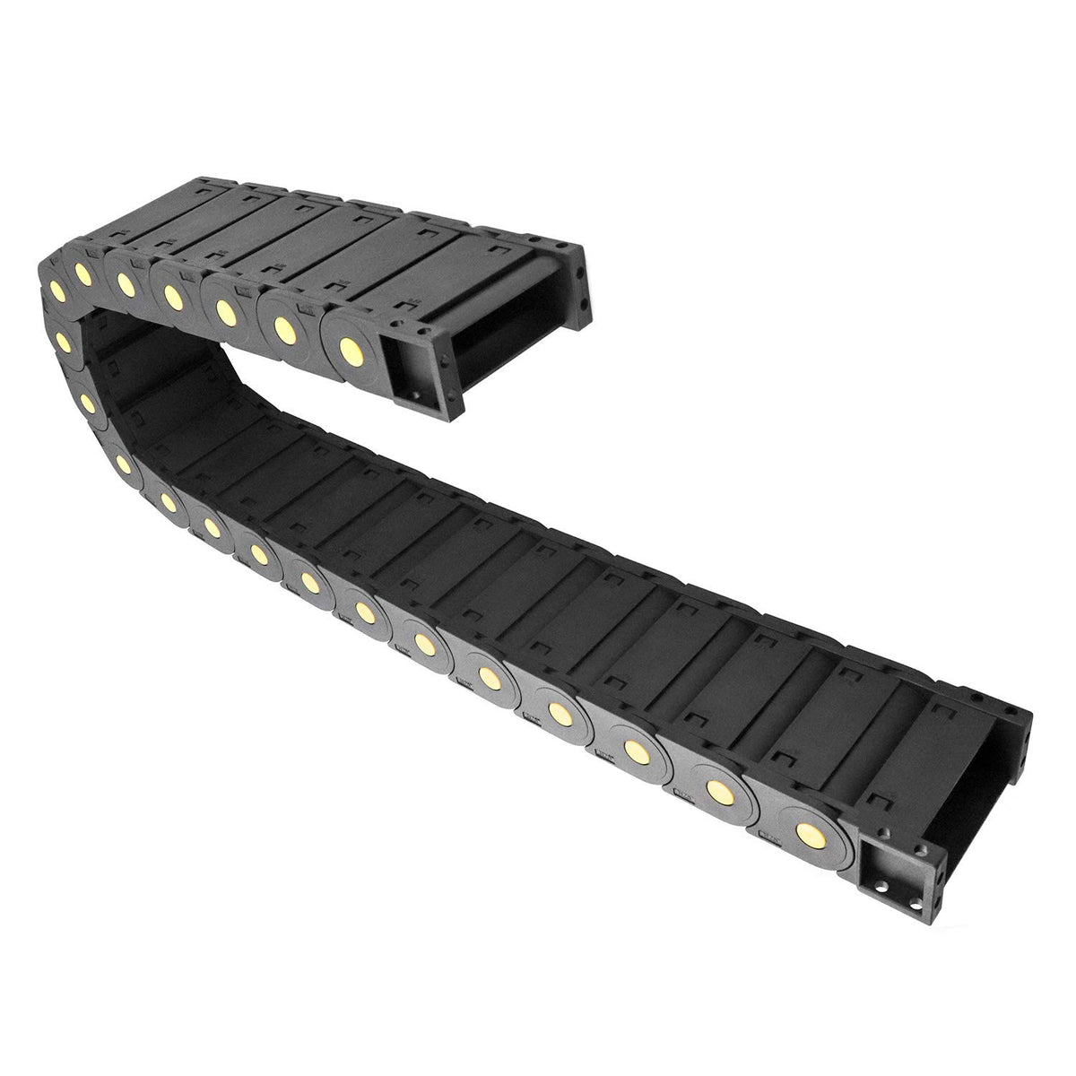 Qwork Cable Drag Chain Wire Carrier High Toughness Closed Plastic Chain 25Mm X 77Mm