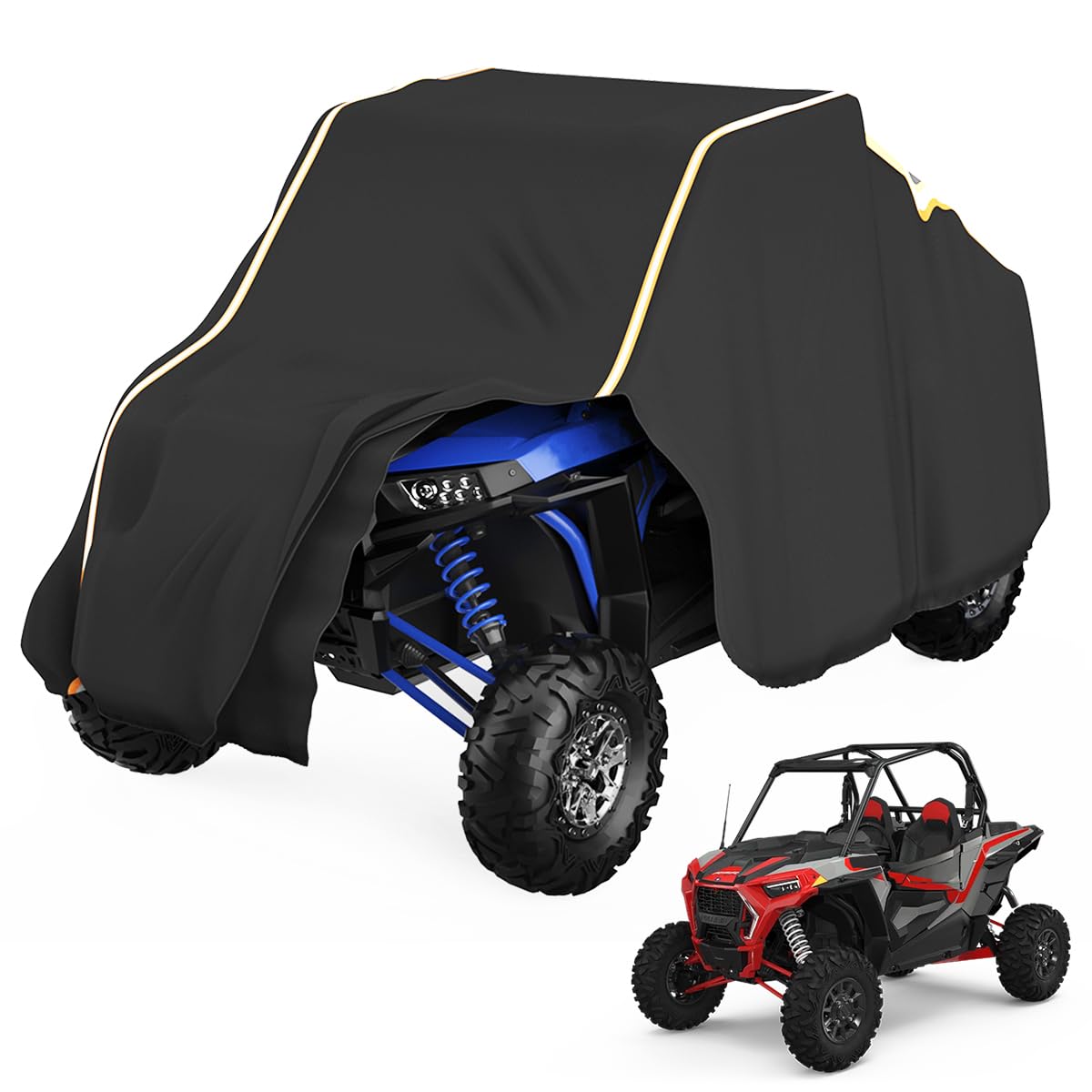 Kemimoto Utv Cover 2 Seater Heavy Duty Medium Size Compatible With Polaris Rzr General, Can-Am Maverick, Talon, Teryx, Zforce, V