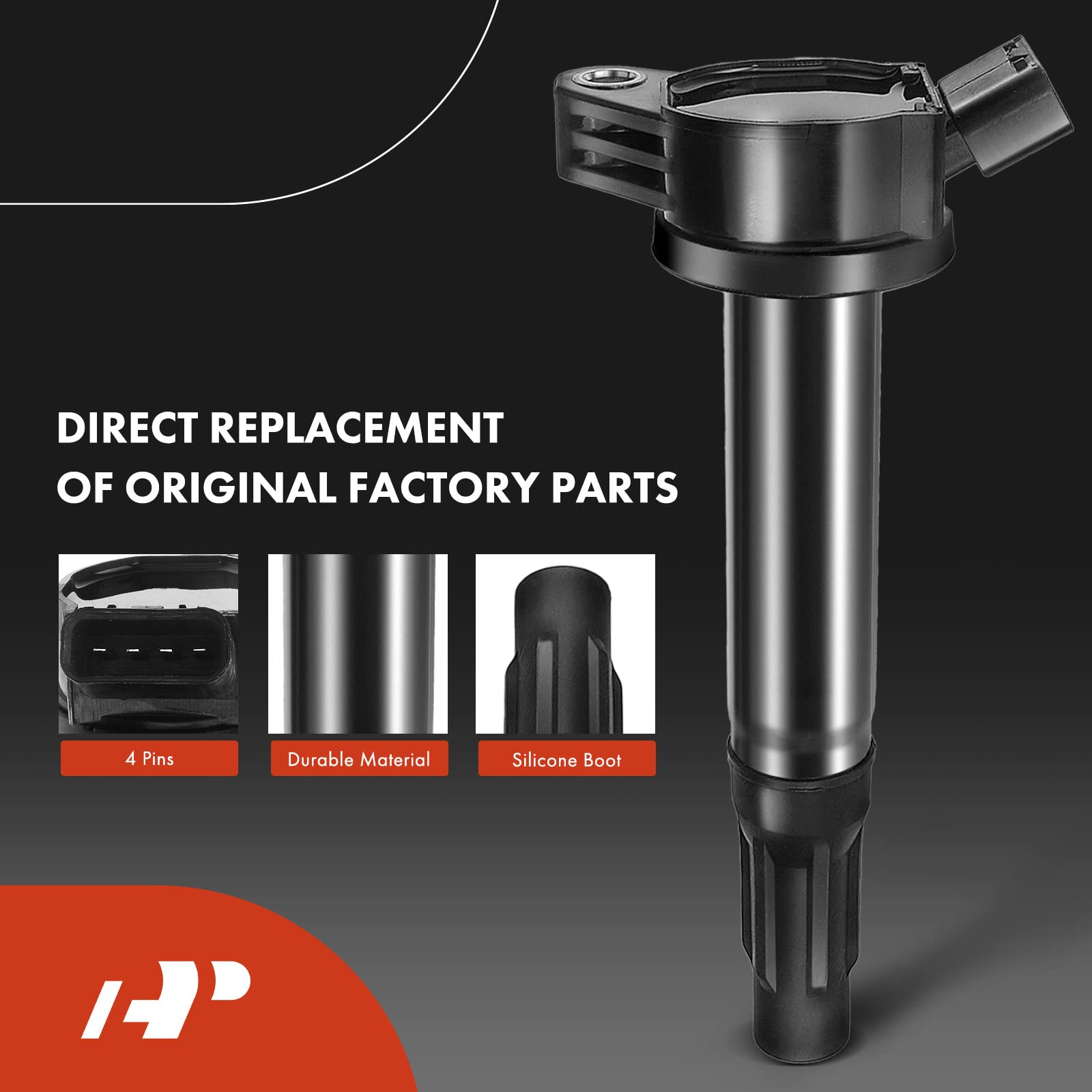 A-Premium Set Of 4 Ignition Coil Pack And Iridium Spark Plugs Compatible With Toyota Camry 2010-2017, Rav4 2009-2018, Sienna 201